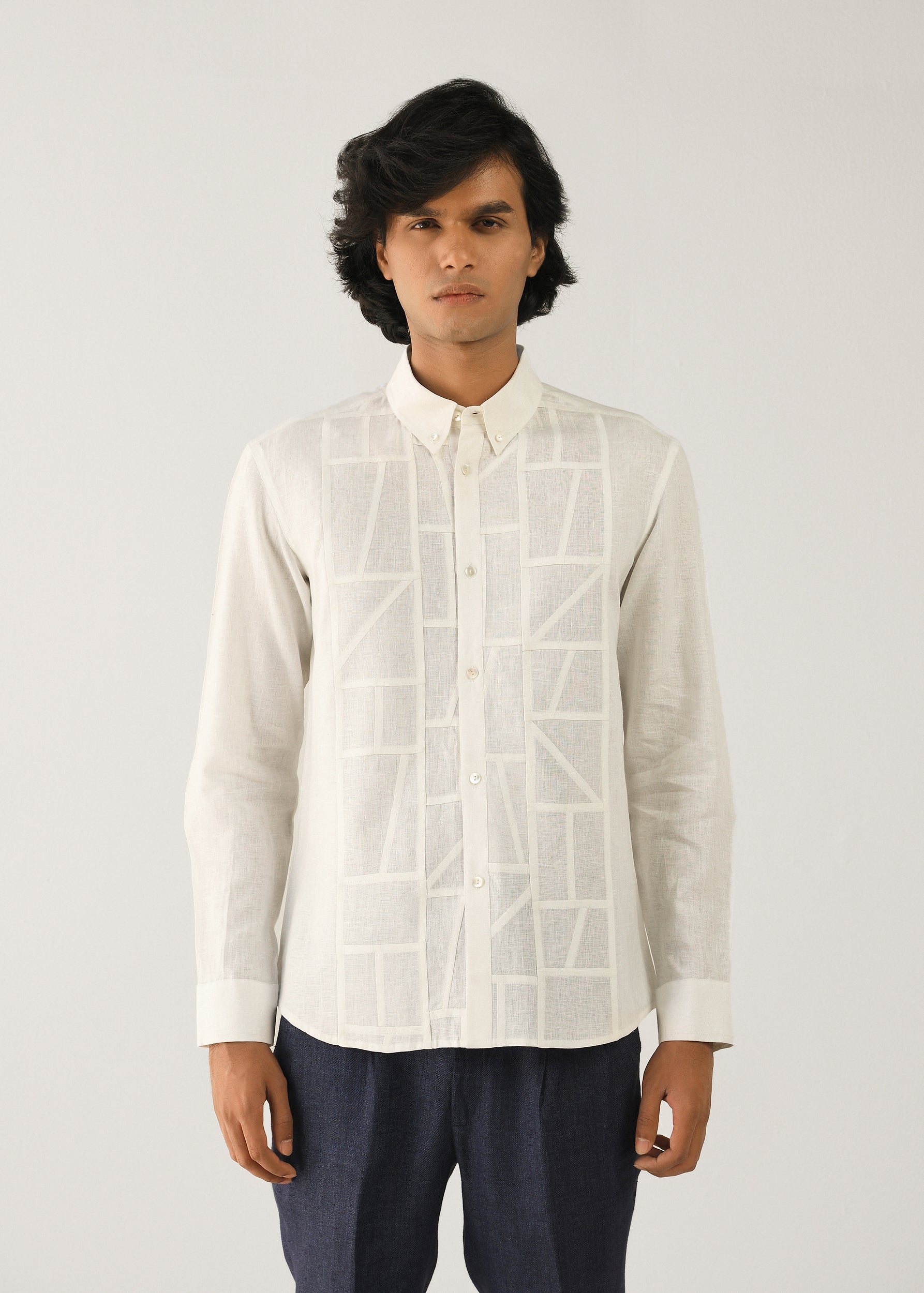 COUNTRYMADE Shirts Bojagi Shirt chemise lin écru patchwork