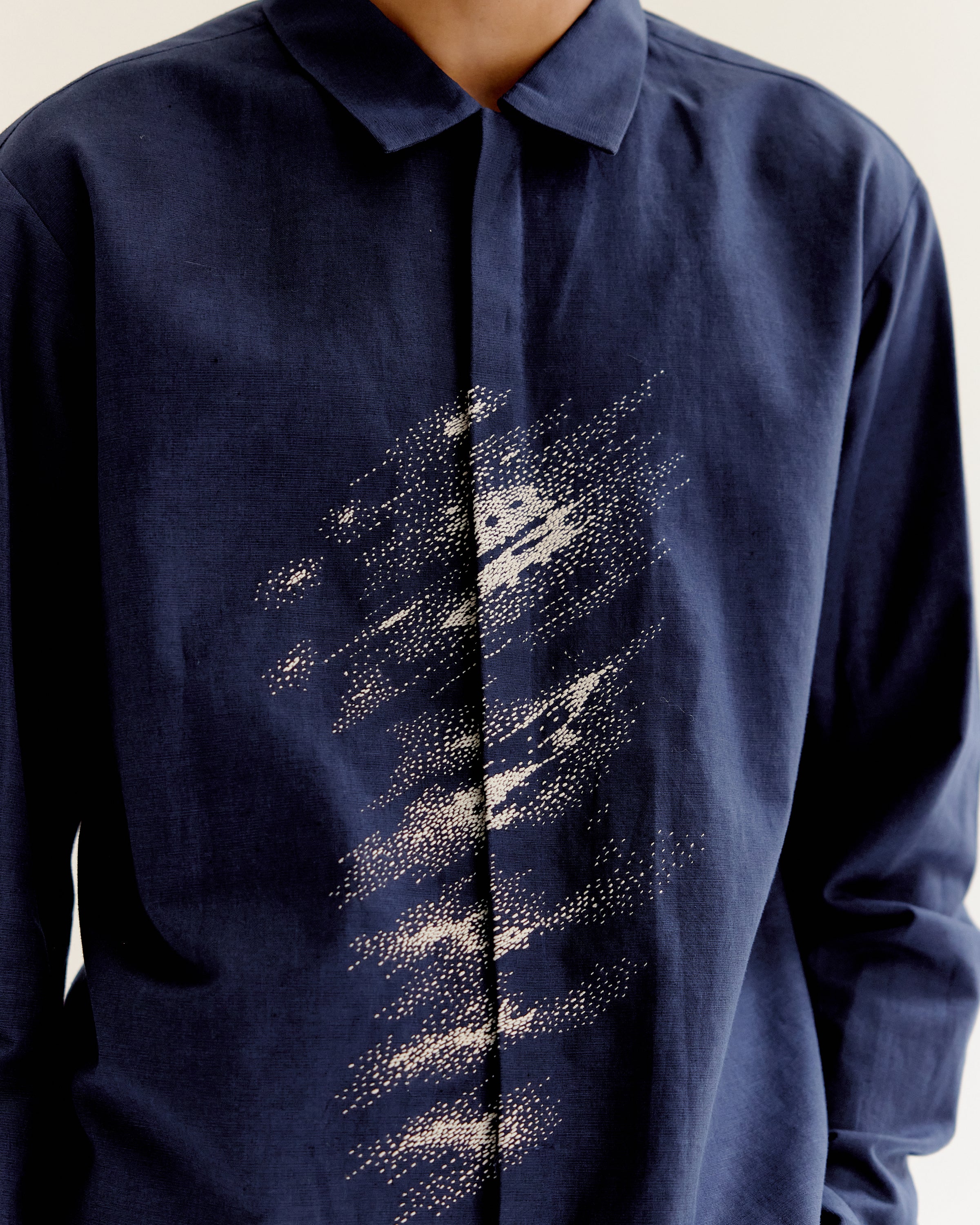 COUNTRYMADE Shirts Motion Blur Shirt chemise en lin brodée