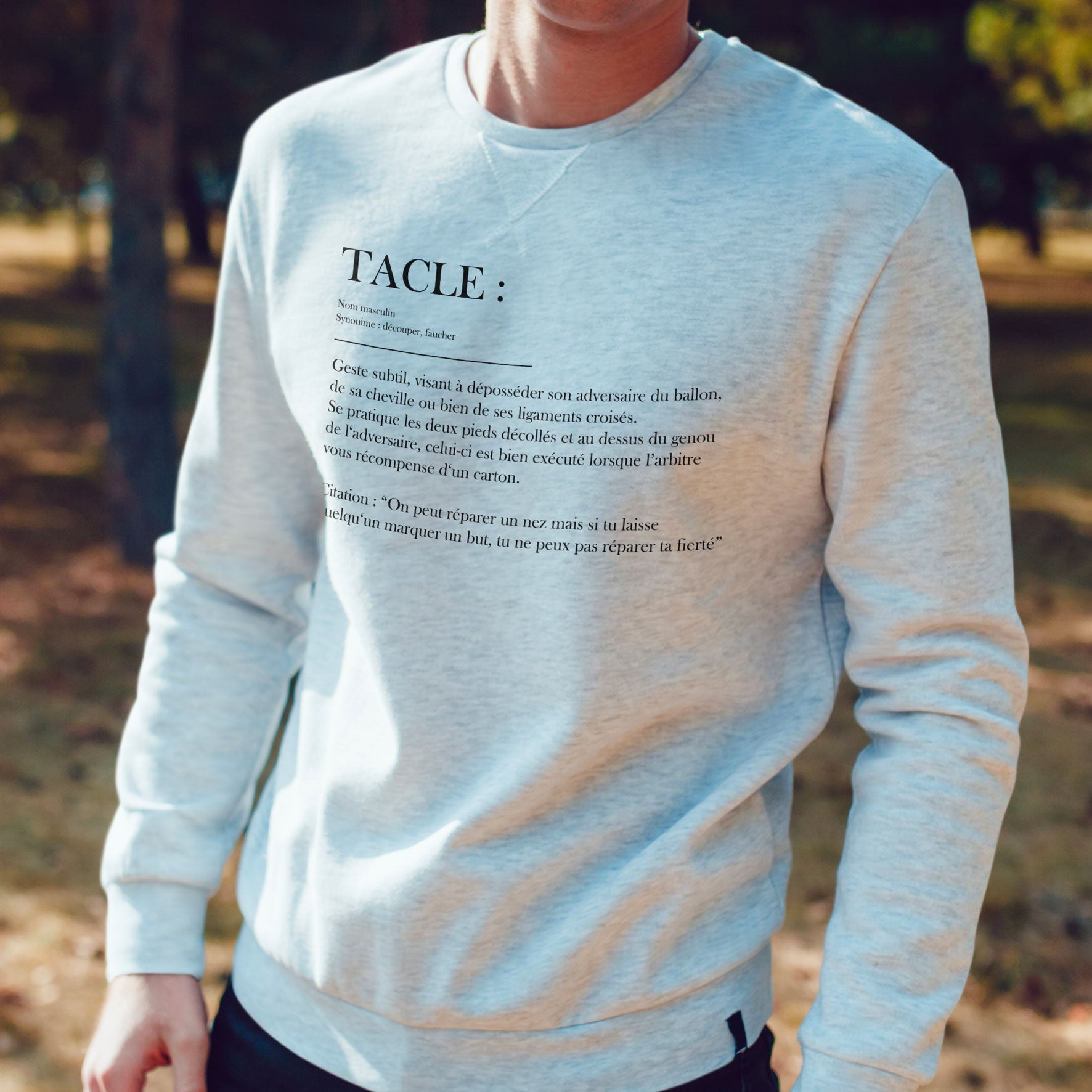 Juste Un T-shirt Sweats Imprimés Définition Tacle sweat homme gris chiné