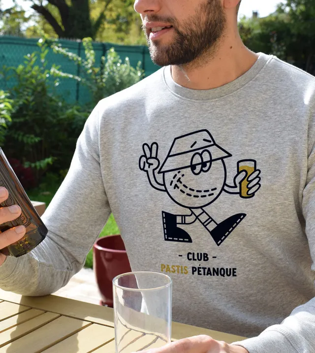 Juste Un T-shirt Sweats Imprimés Club Pastis Pétanque sweat imprimé