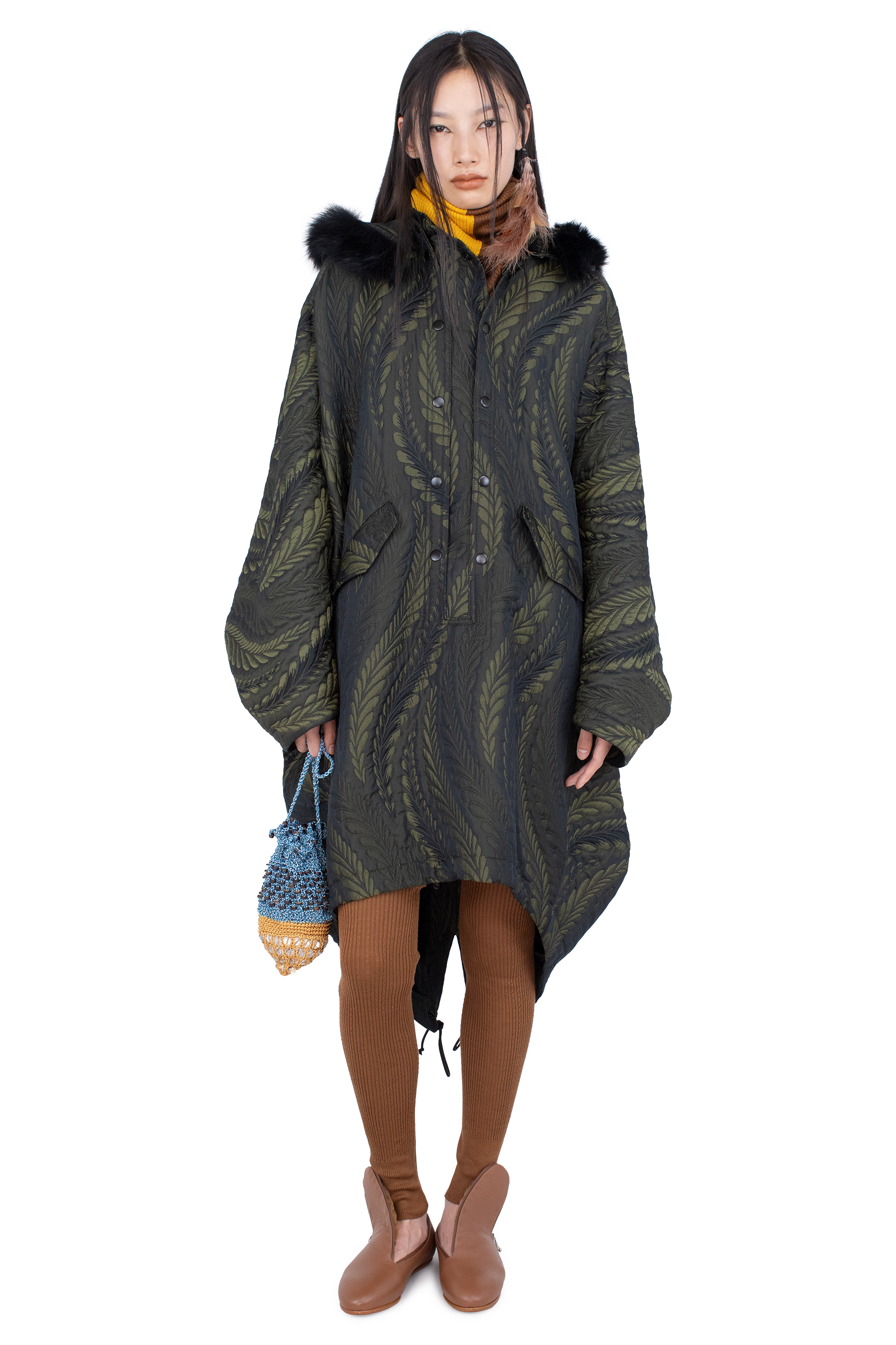 Kiko Kostadinov Outerwear BITTERN Hooded Poncho poncho Foliage Green à capuche