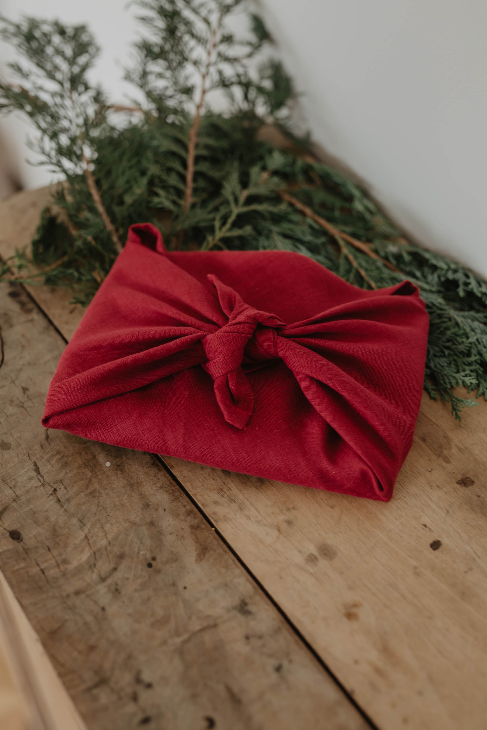 Laumė linen Christmas Linen furoshiki en lin réutilisable