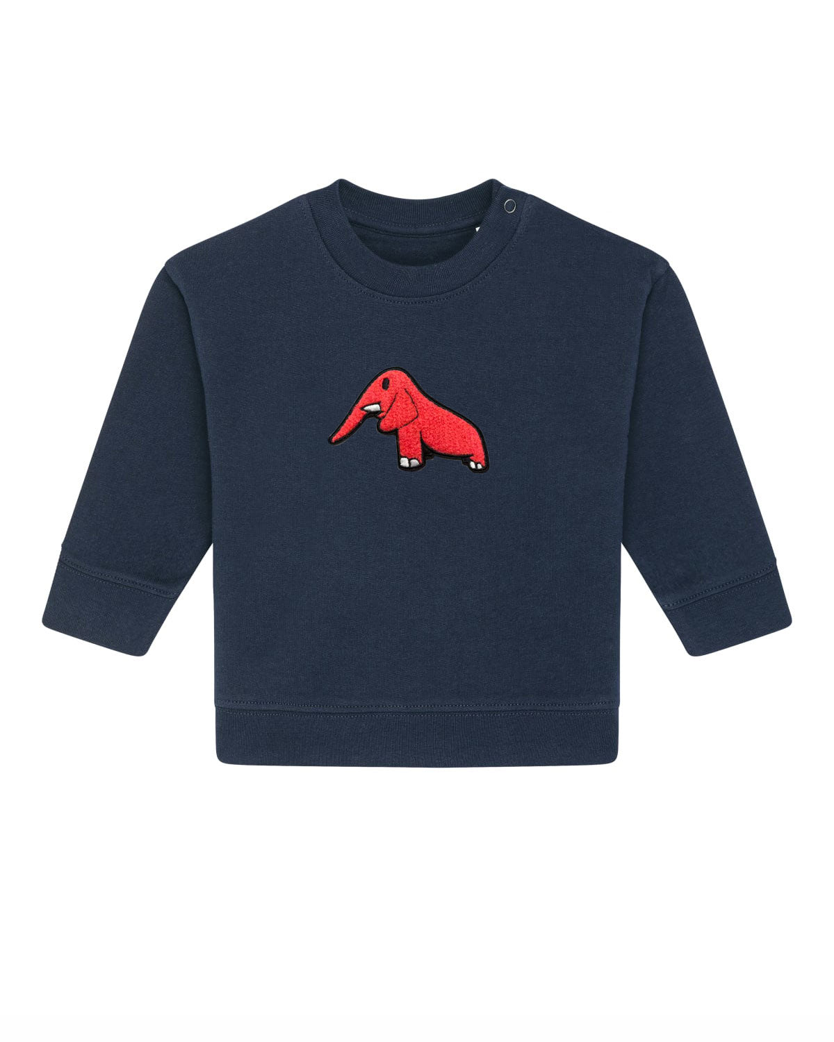 Juste Un T-shirt Bébé Sweat Brodé Bébé Éléphant sweat gris chiné coton bio