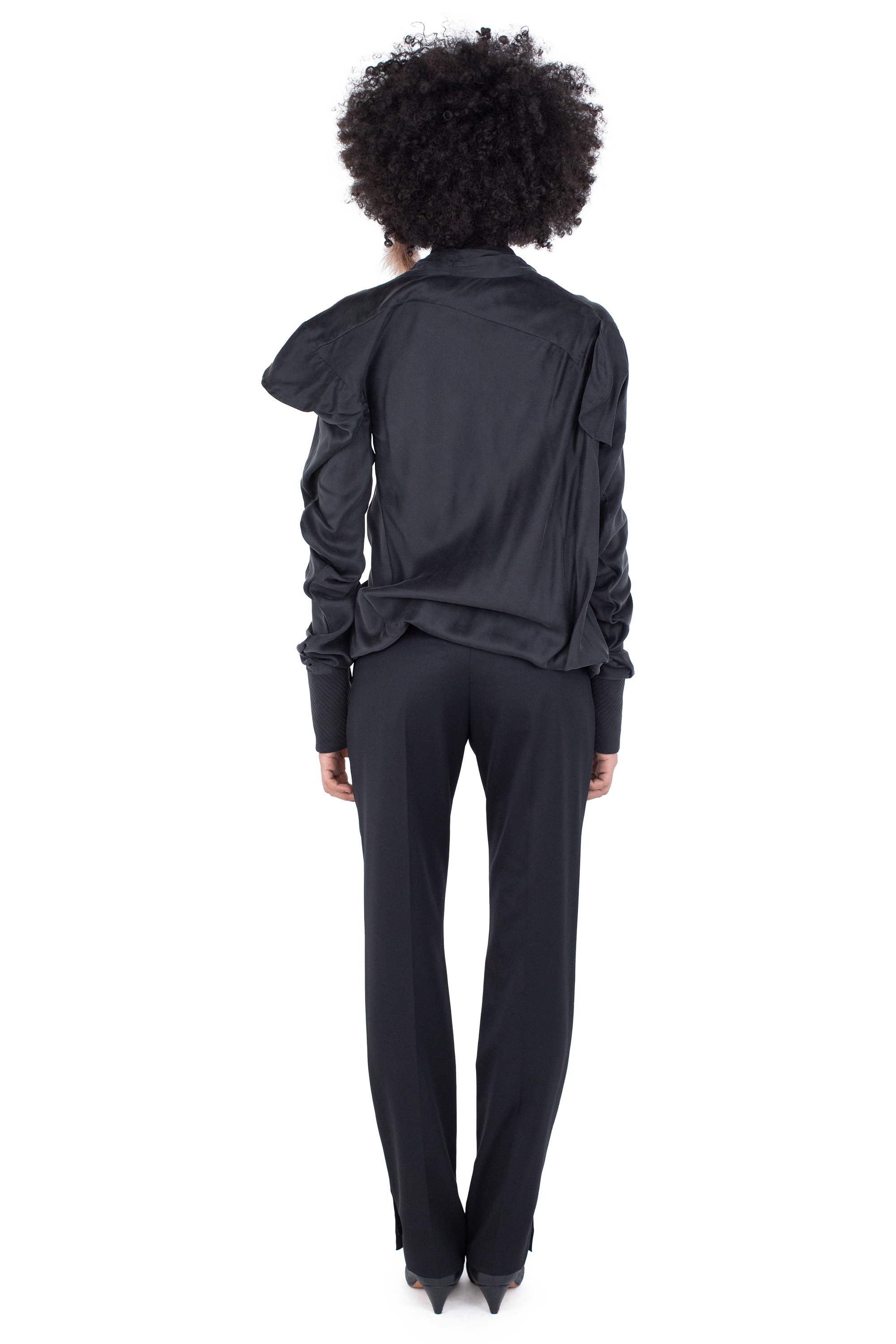 Kiko Kostadinov Bottoms EGRET Tailored Trousers pantalon noir laine
