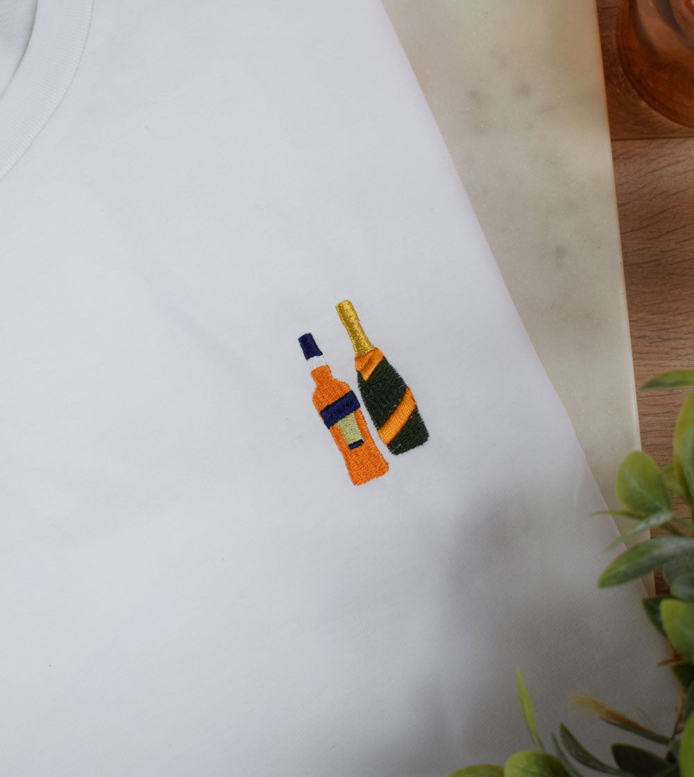 Juste Un T-shirt T-shirts Brodés Aperol Spritz t-shirt brodé coton bio