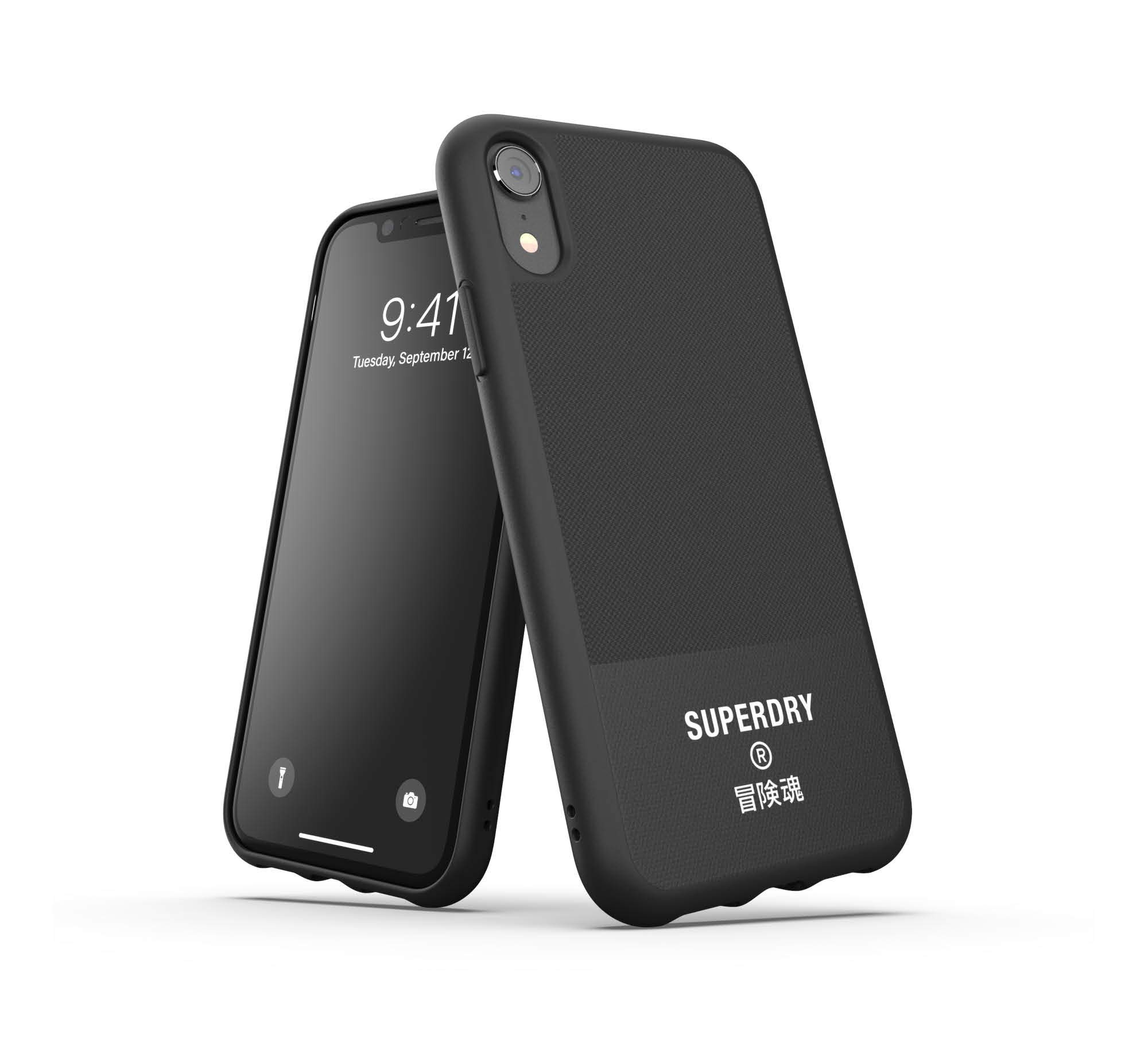 Superdry Coques de Protection coque iPhone XR noire en toile