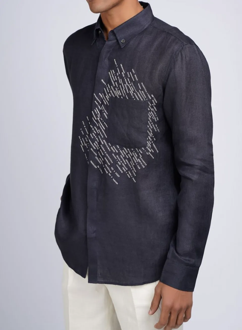 COUNTRYMADE Shirts Meteor Shirt chemise marine S en lin brodée