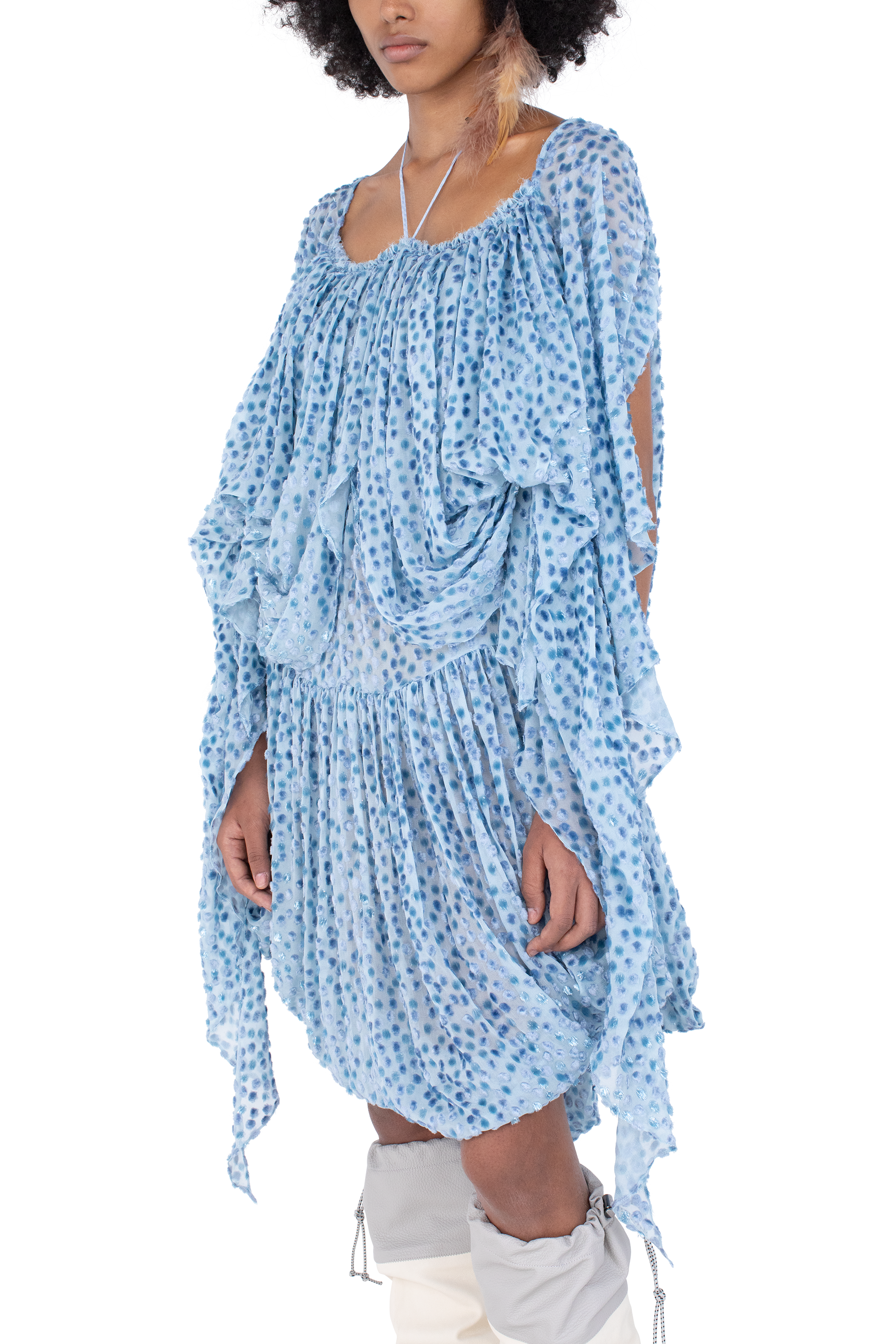 Kiko Kostadinov Dresses KESTREL Dress robe Powder Blue, viscose et soie