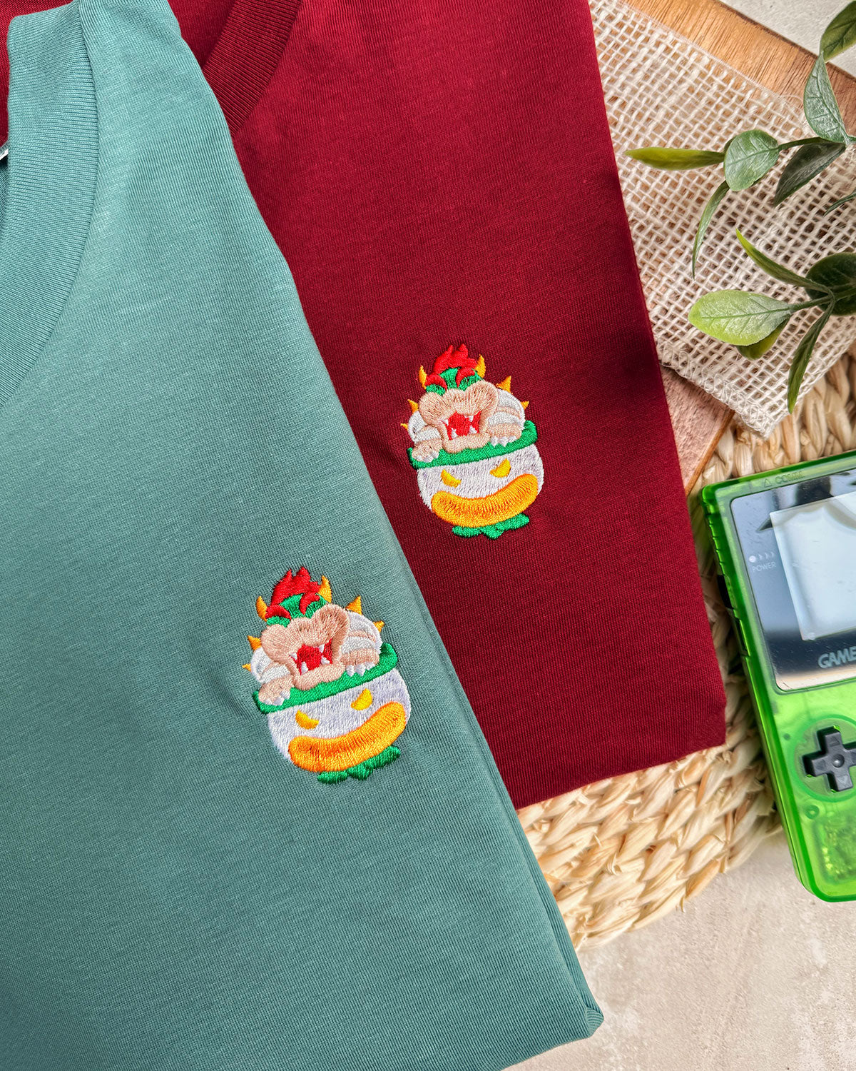 Juste Un T-shirt T-shirts Brodés Bowser t-shirt brodé blanc coton bio