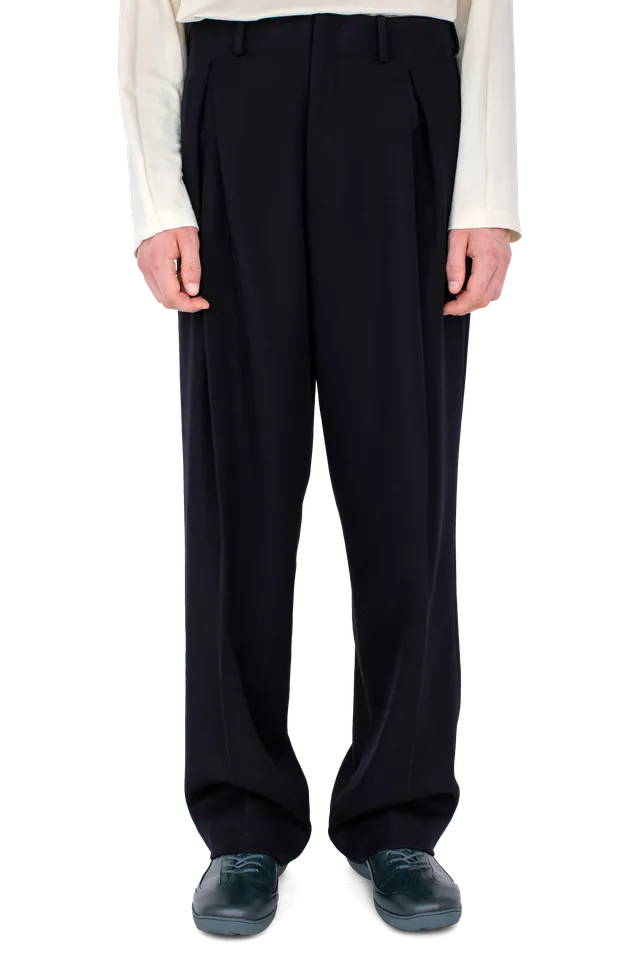 Kiko Kostadinov Bottoms VOTIVE Trousers Jet Black 44 en laine