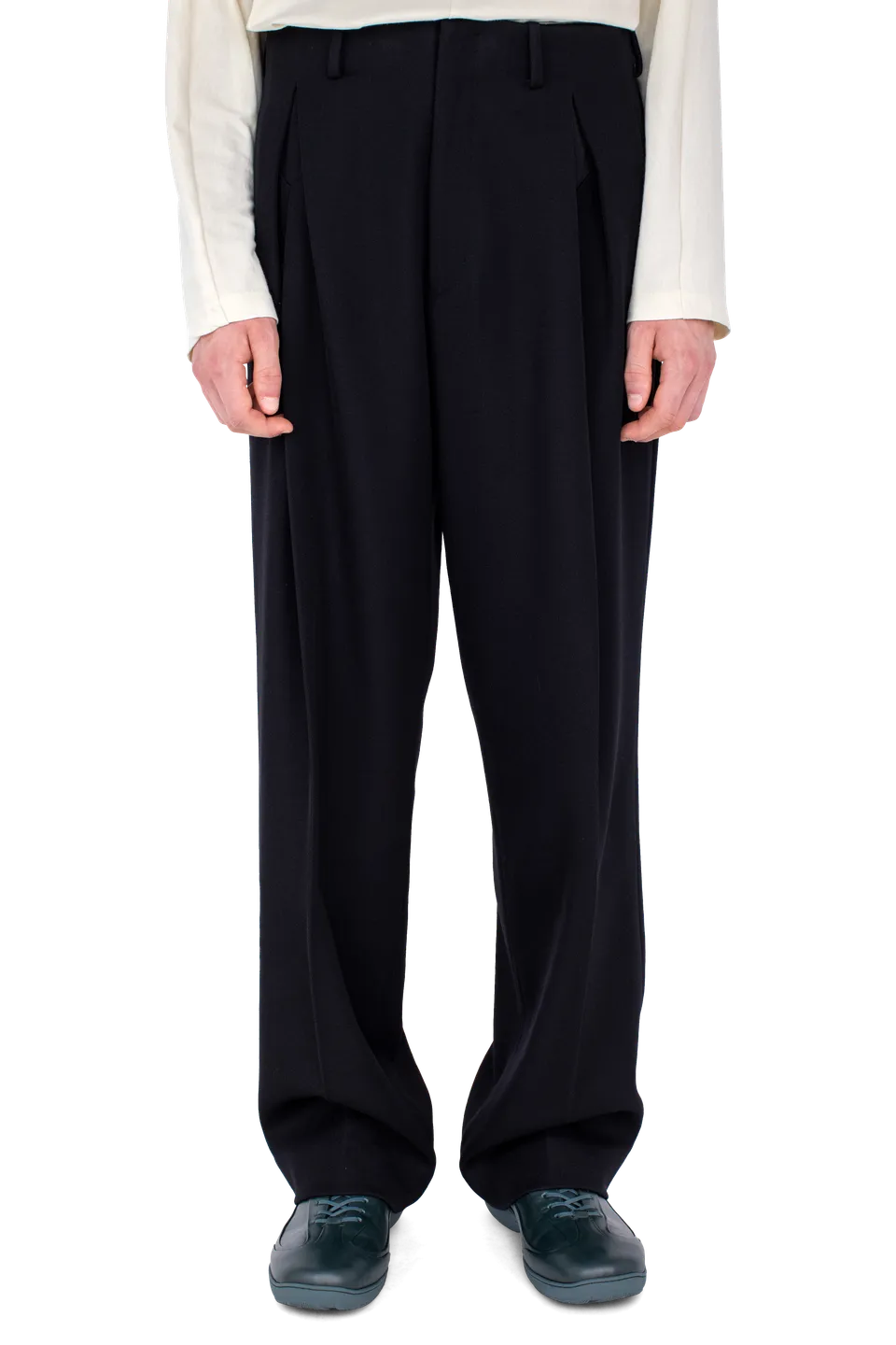 Kiko Kostadinov Bottoms VOTIVE Trousers Jet Black 44 en laine