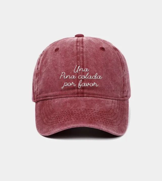 Juste Un T-shirt Casquettes Casquette Brodé Pina Colada Por Favor rouge vintage