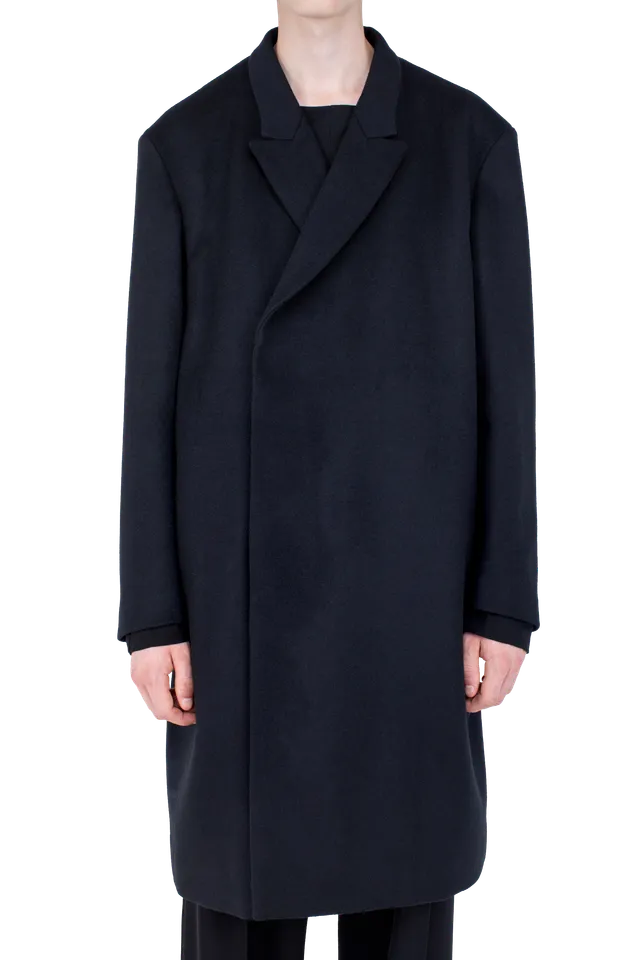Kiko Kostadinov Outerwear EPELDE Overcoat manteau noir en laine