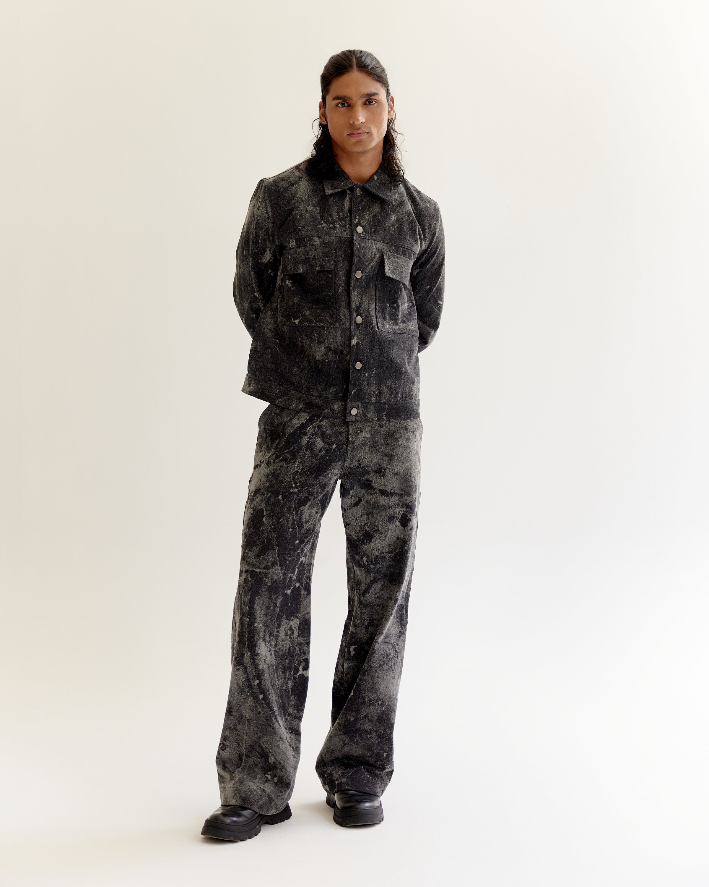 COUNTRYMADE Jackets Skin Textured Batik Denim Jacket veste denim texturée