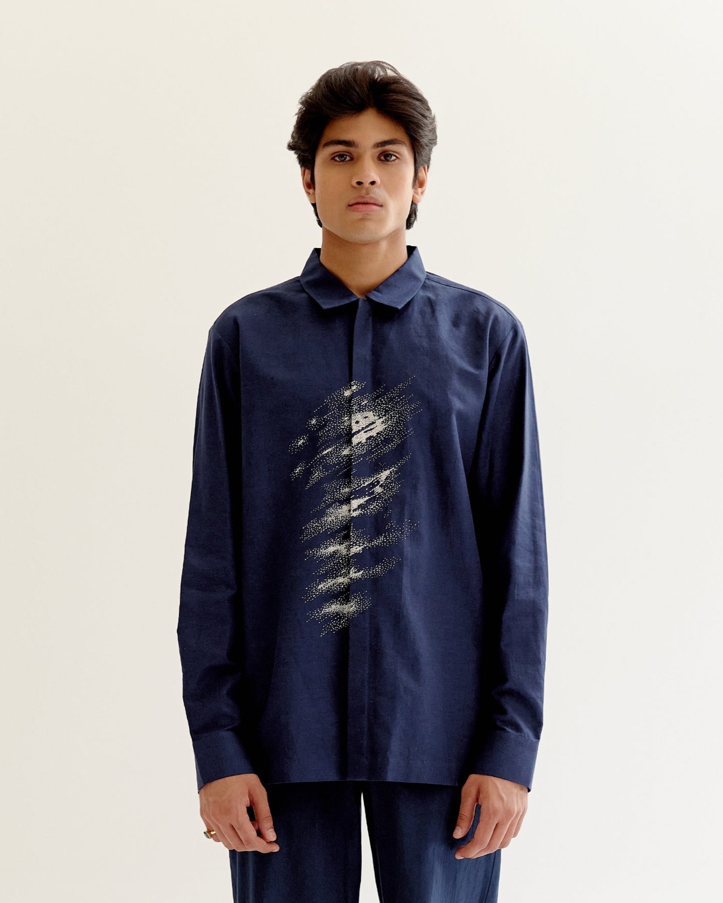 COUNTRYMADE Shirts Motion Blur Shirt chemise en lin brodée