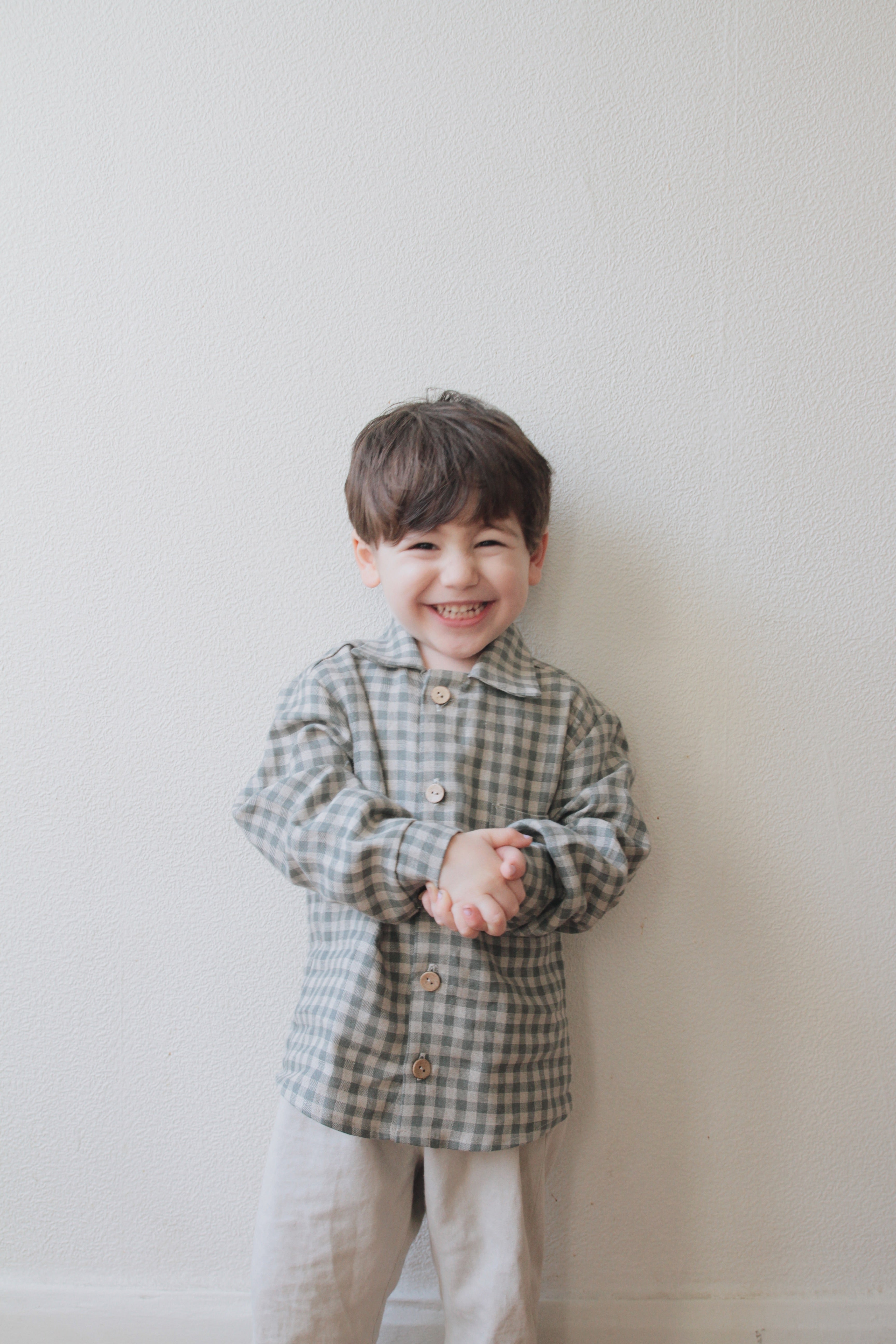Laumė linen Kids Clothing BARSTUKAS chemise garçon en lin carreaux rouges