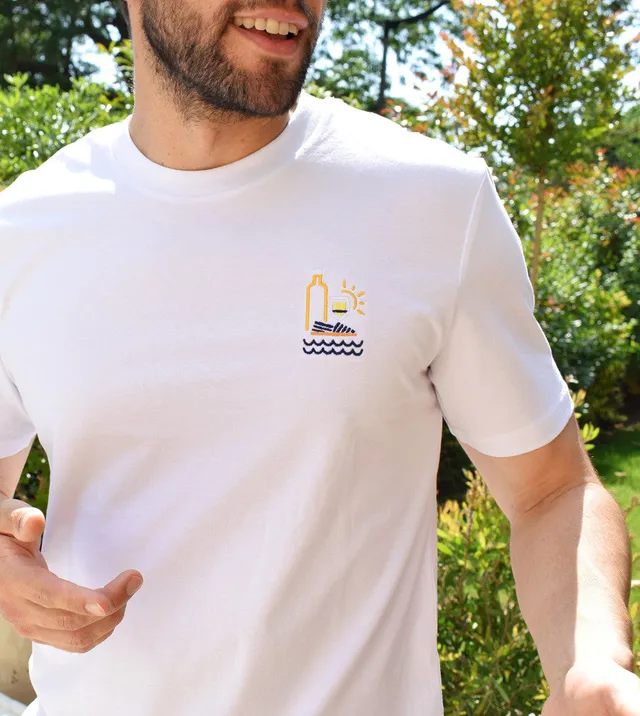 Juste Un T-shirt T-shirts Brodés Espadrille T-shirt brodé coton bio