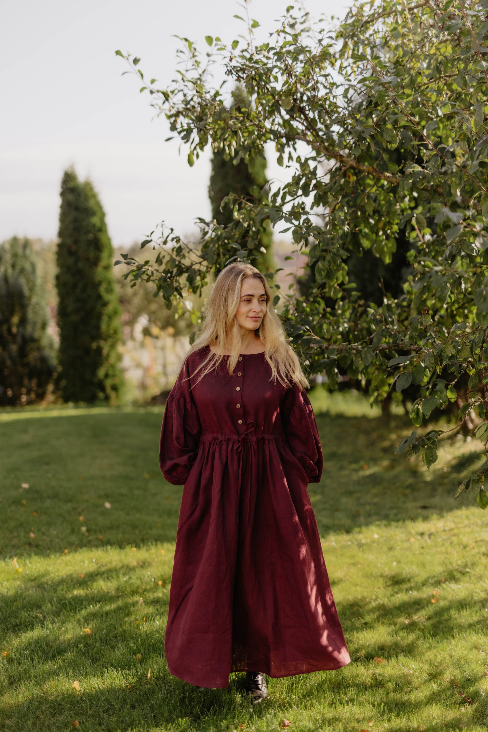 Laumė linen Linen Dresses Rugilė robe en lin à carreaux