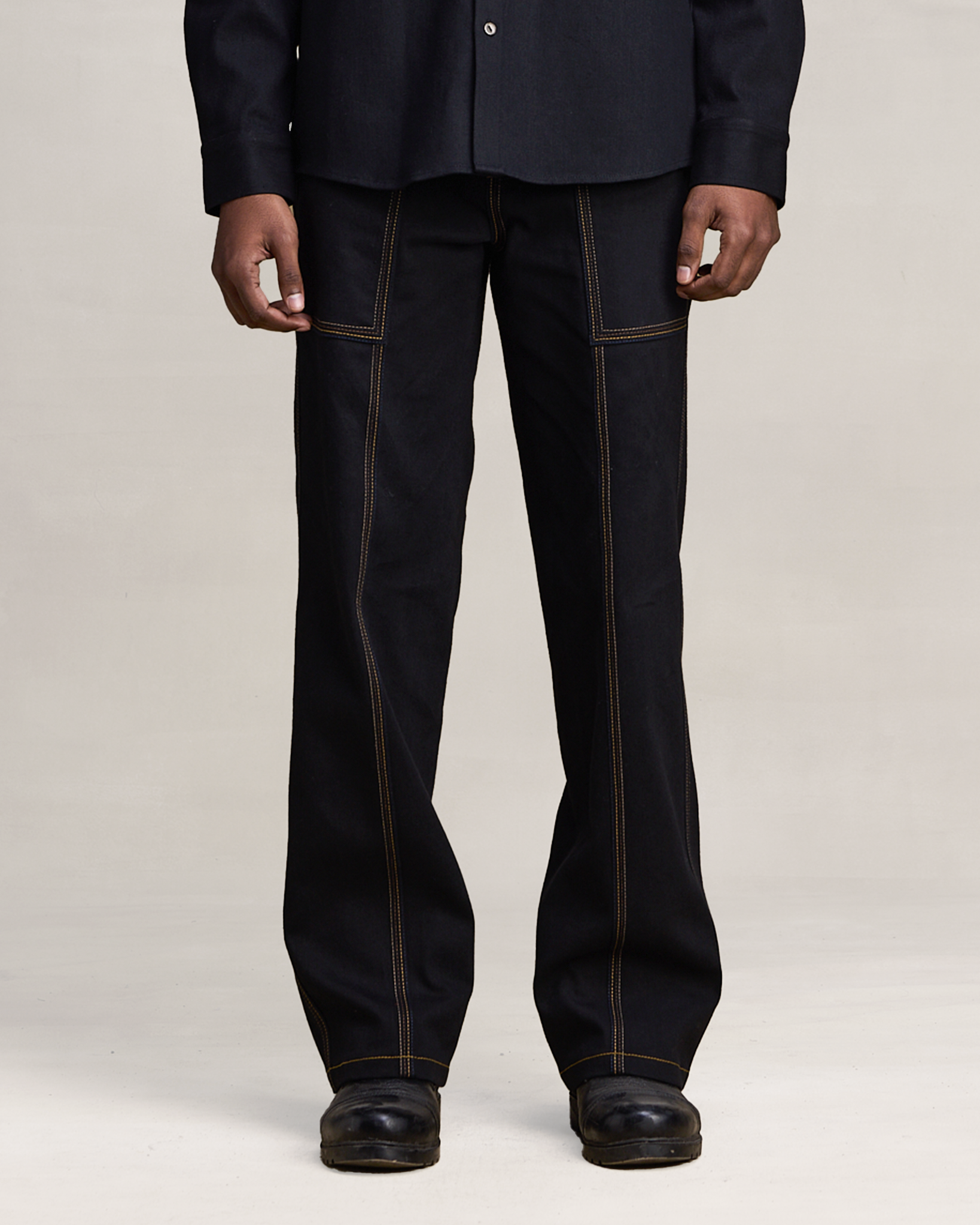 COUNTRYMADE Trousers CONTRAST SEAM DENIM pantalon denim coupe ample