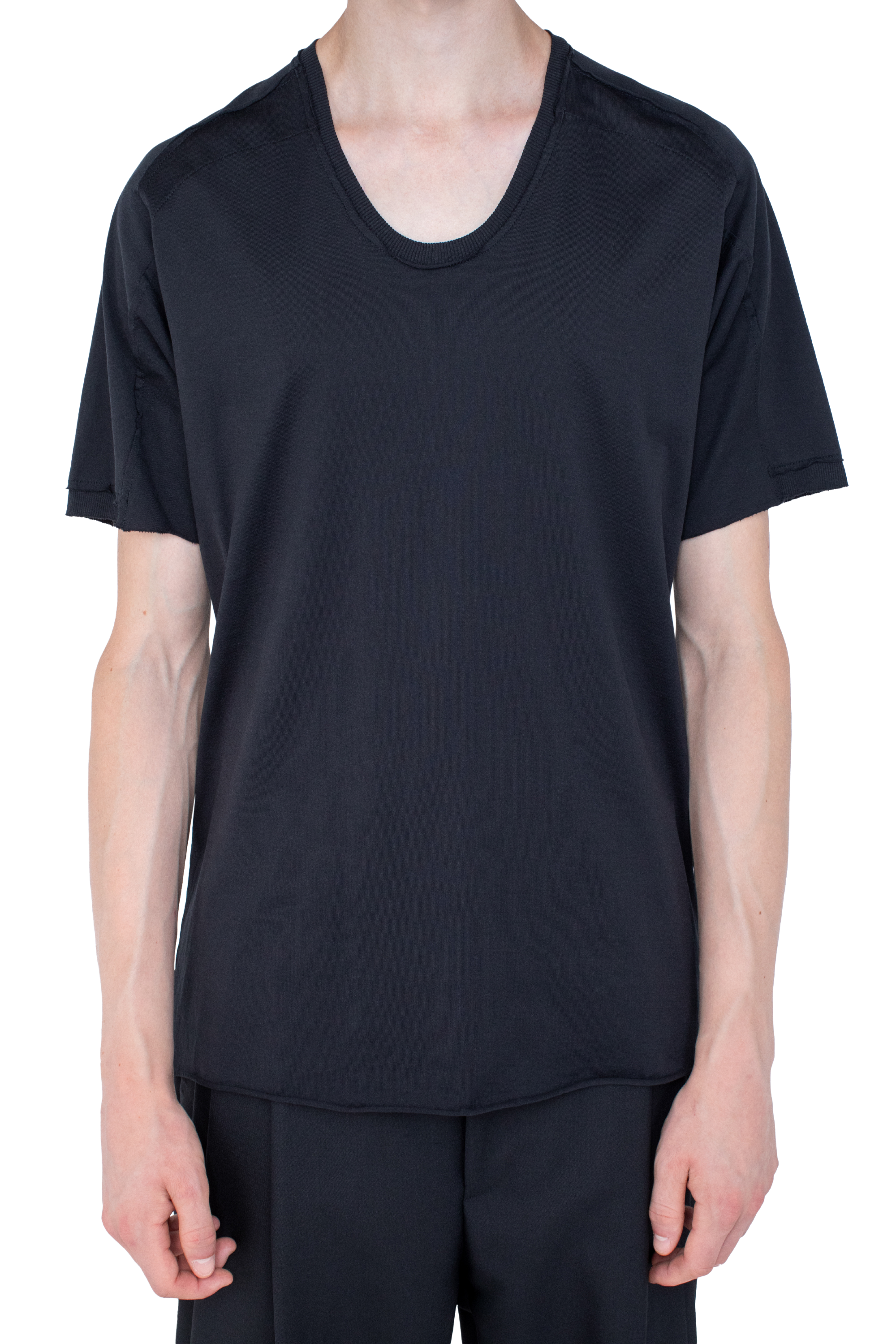 Kiko Kostadinov Tops ASTRO Short Sleeve Top top noir ajusté
