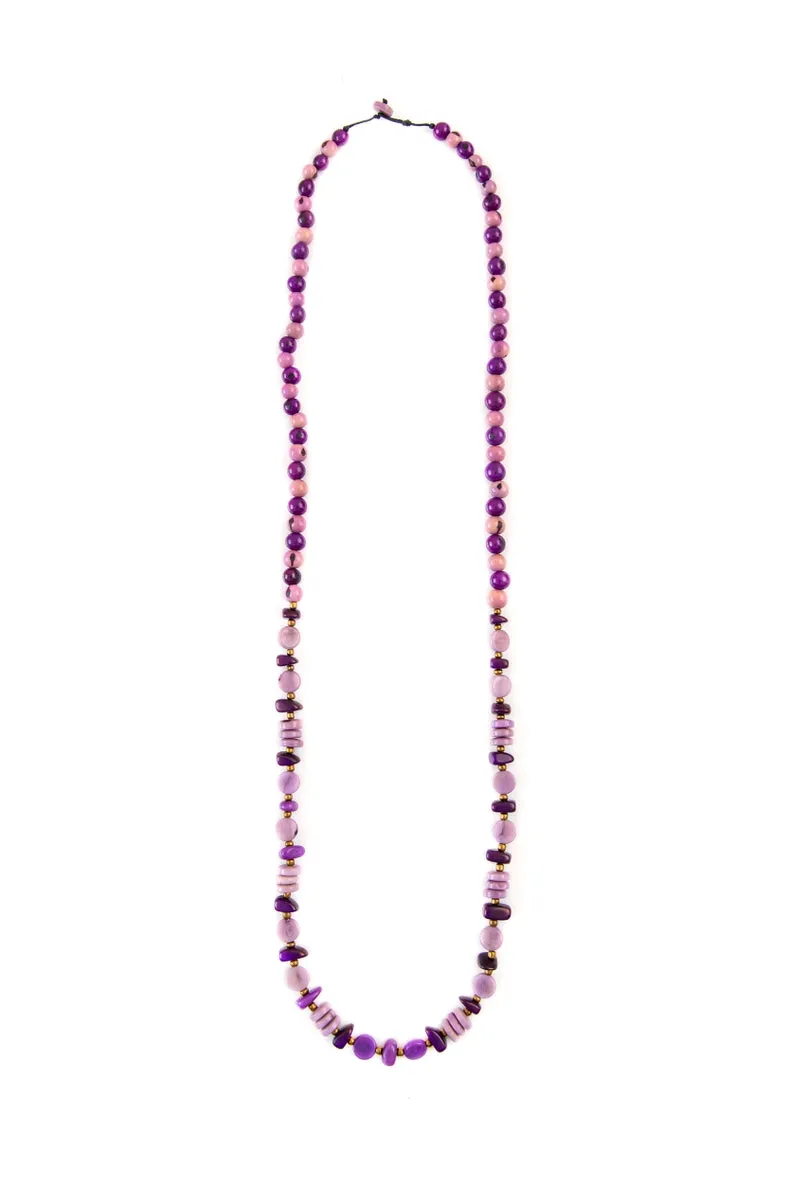 Collier Edith collier écru violet en ivoire végétal