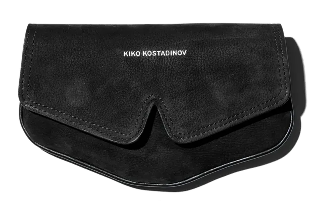 Kiko Kostadinov Bags MEZULARI Wallet portefeuille Distressed Black en nubuck