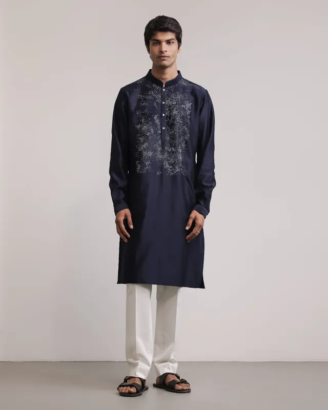 COUNTRYMADE Kurtas Residual Yoke Kurta Set ensemble kurta en soie brodé