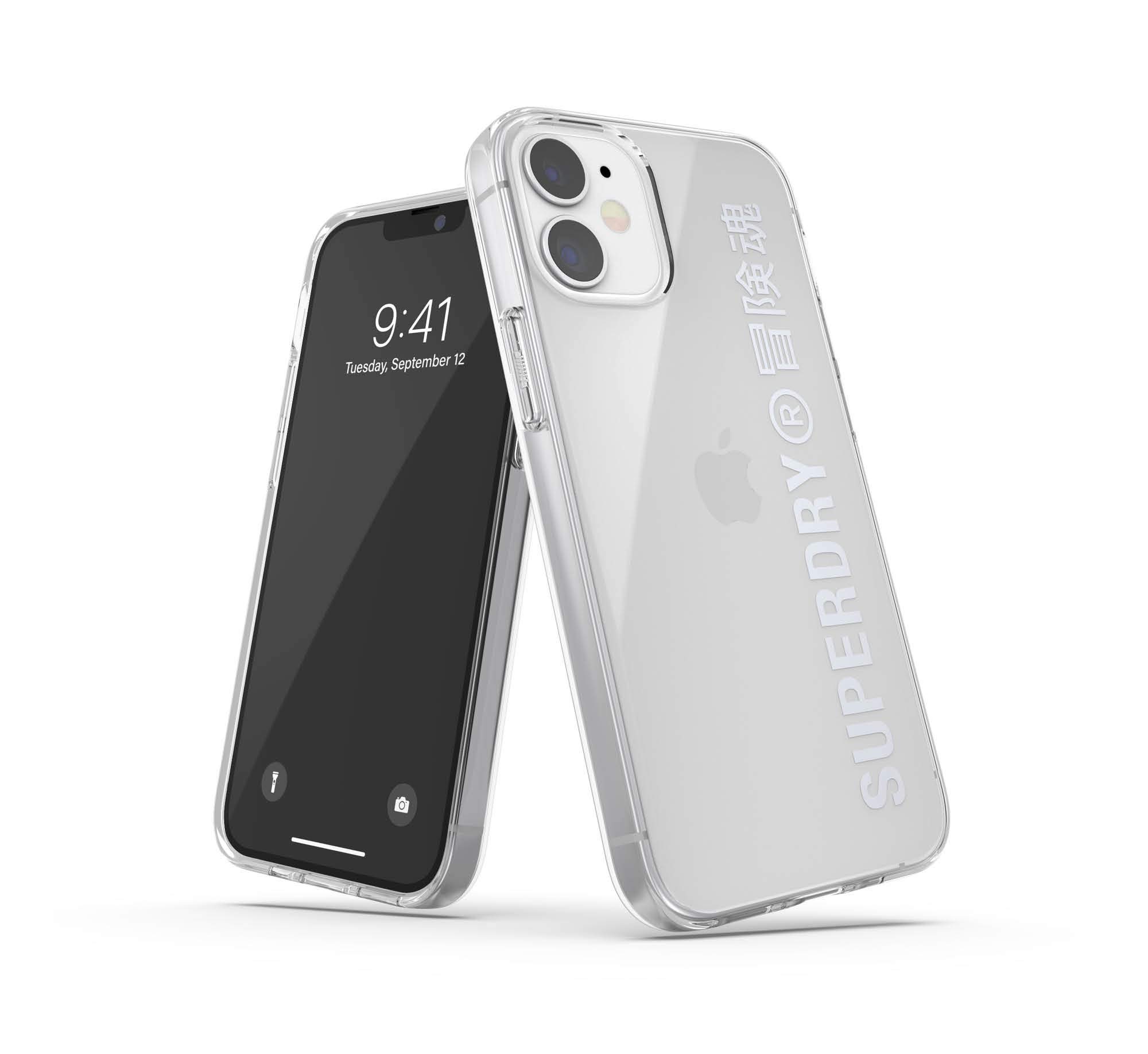 Superdry Coques de Protection Coque iPhone 12 Mini transparente argent