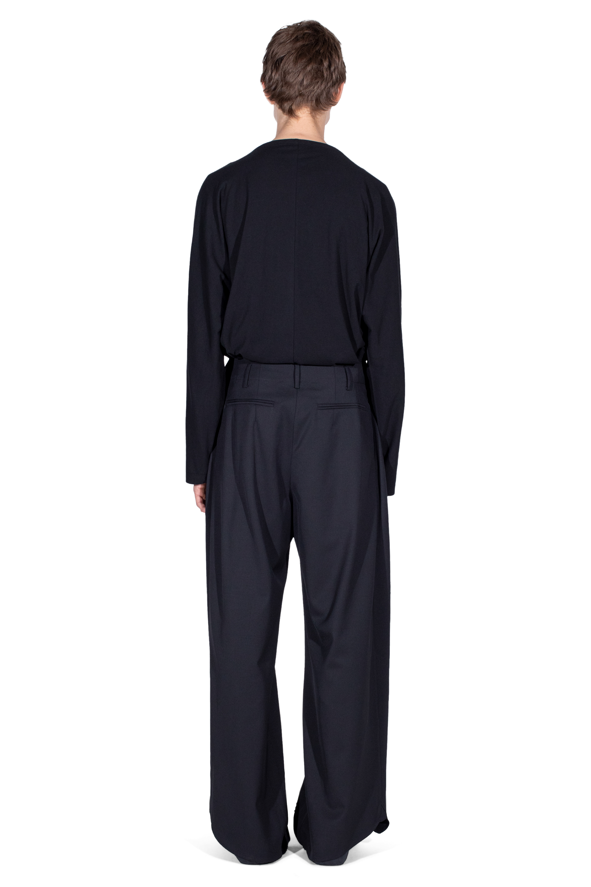 Kiko Kostadinov Bottoms CURSUS Drape Trousers pantalon noir laine