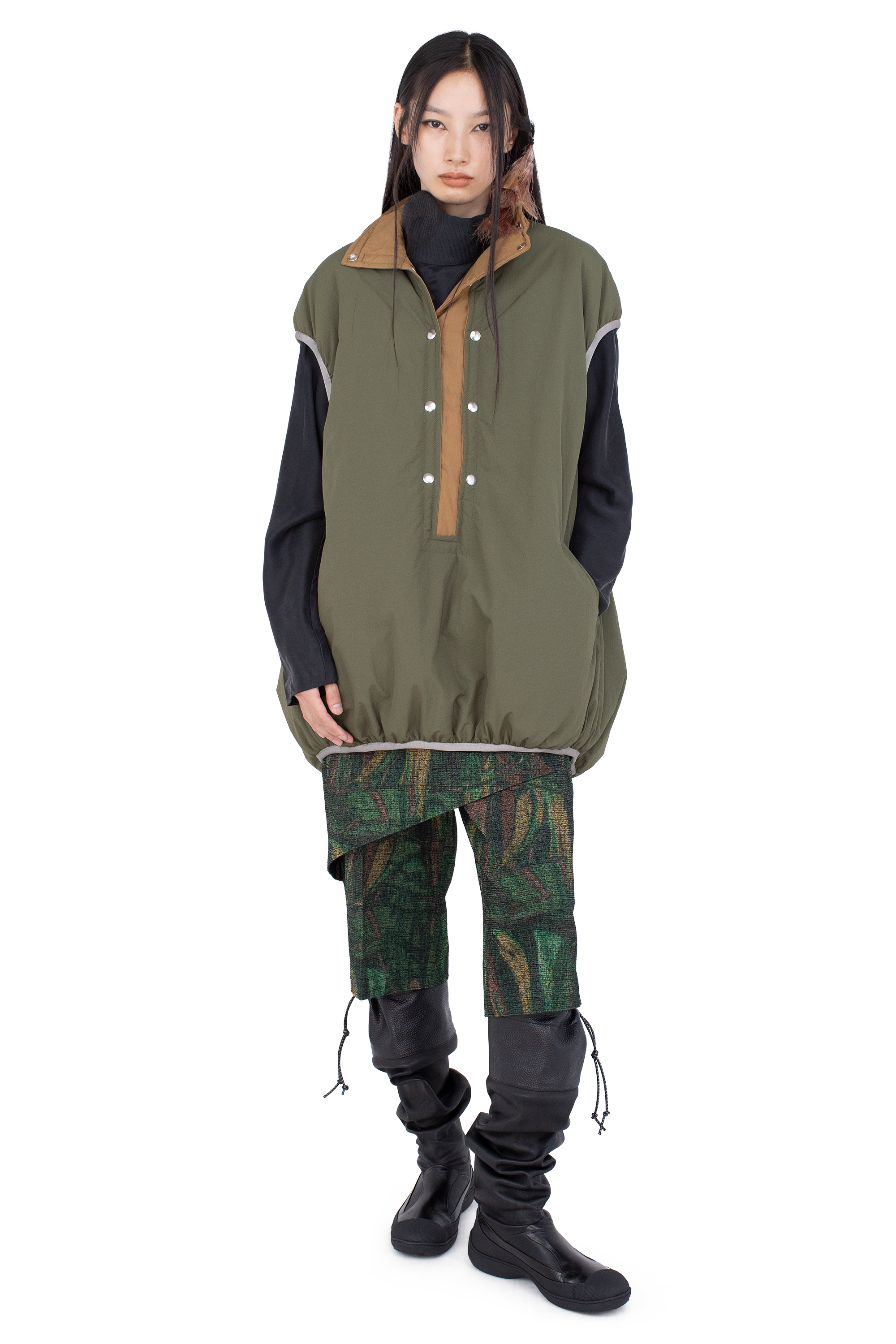Kiko Kostadinov Knitwear AUK Pullover Gilet gilet Hunter Green réversible
