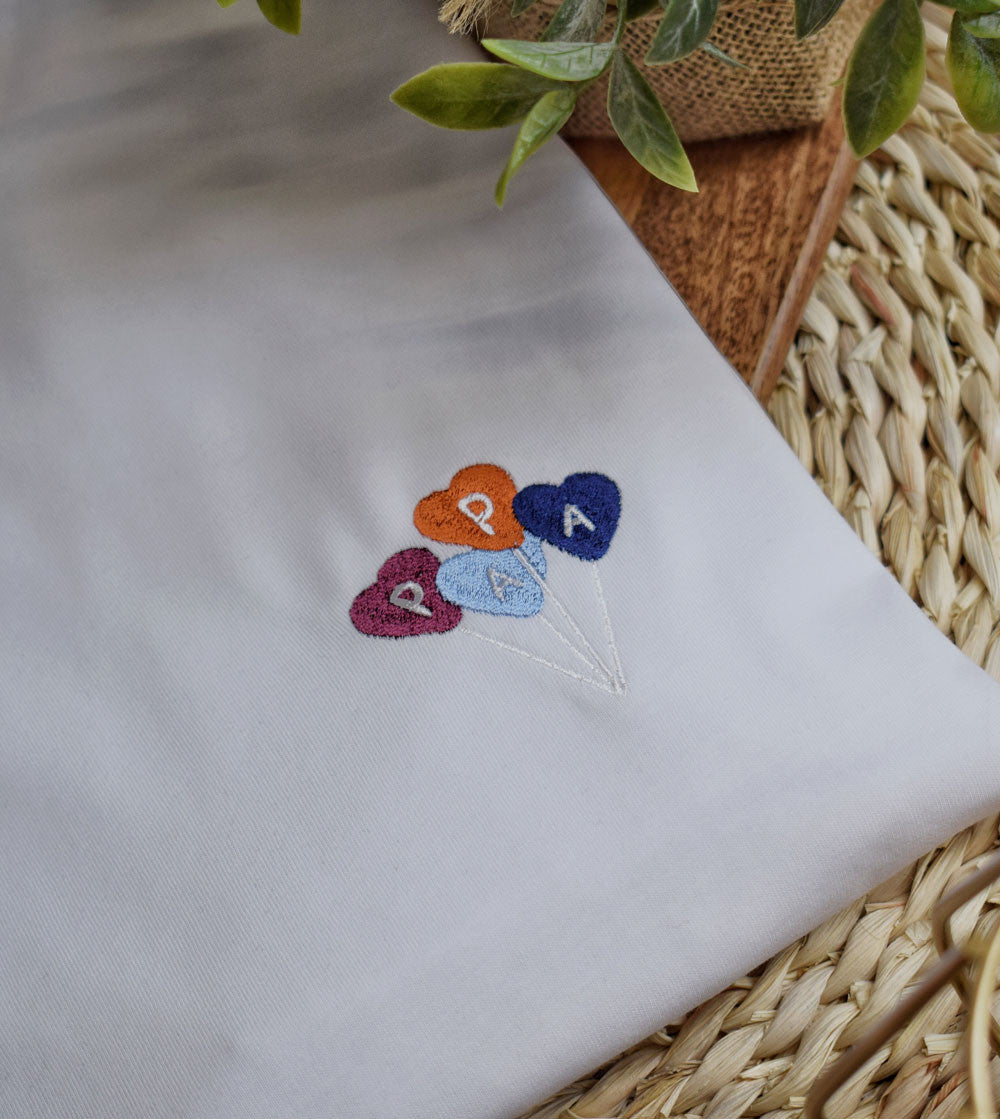 Juste Un T-shirt T-shirts Brodés Papa Ballon T-shirt blanc coton bio