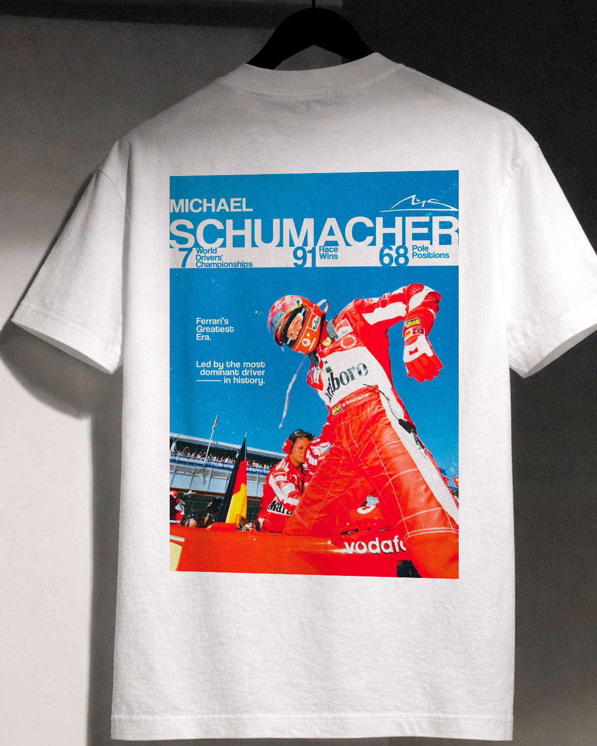 Juste Un T-shirt T-shirts Imprimés Schumacher T-shirt imprimé homme blanc