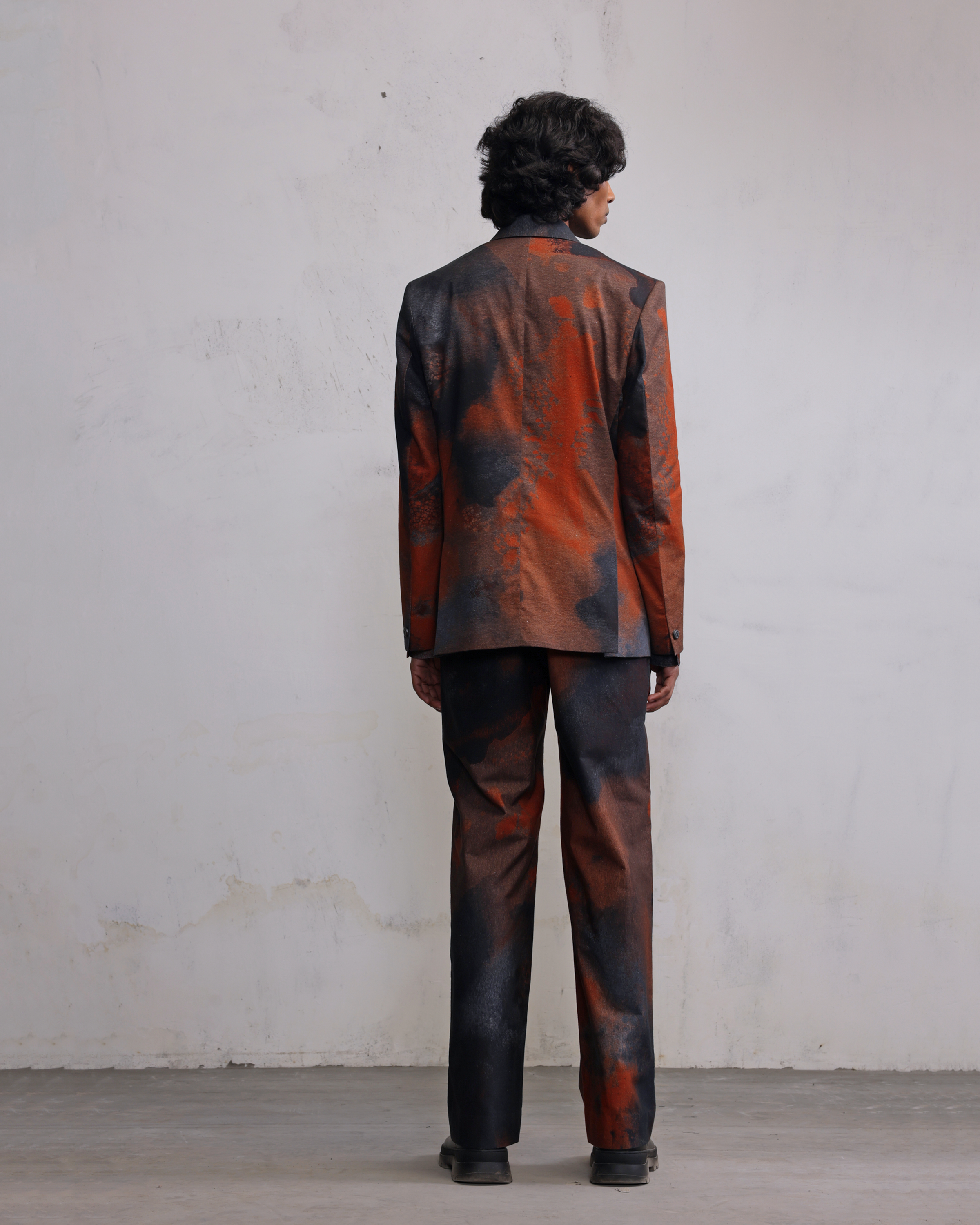 COUNTRYMADE Jackets Rust Printed Double Breasted Blazer blazer rouille imprimé