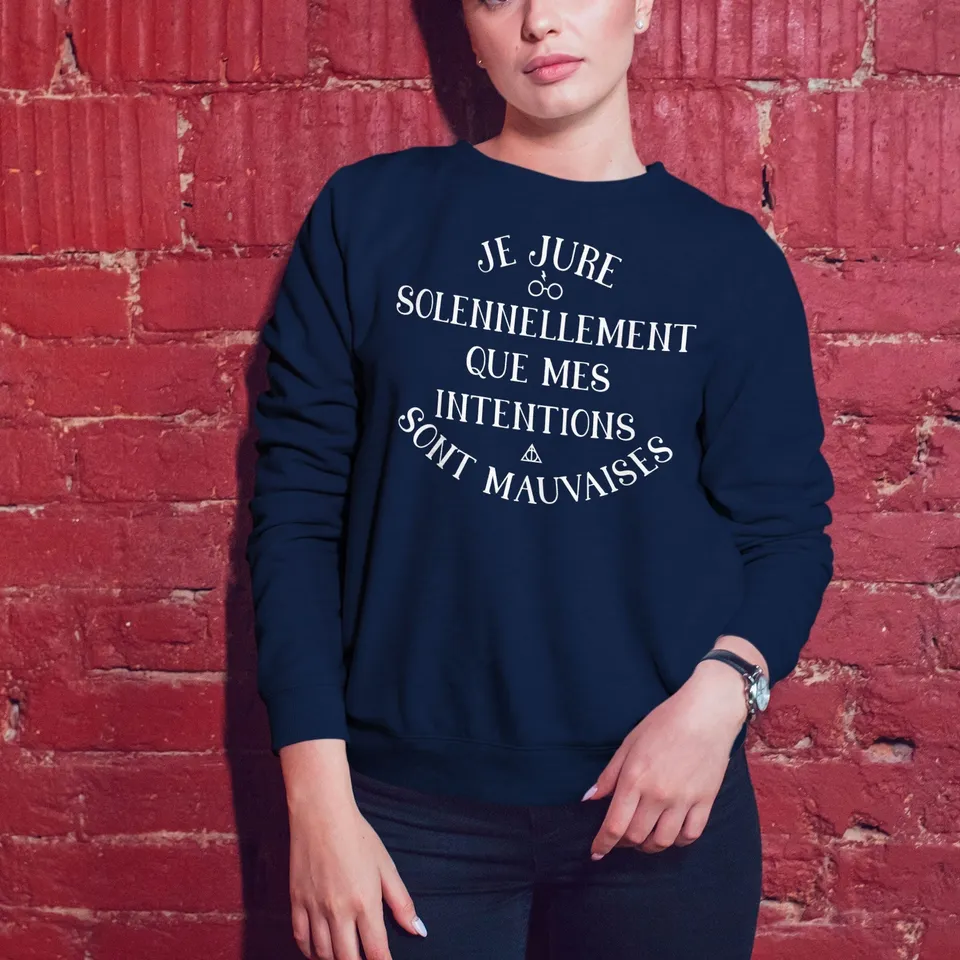 Juste Un T-shirt Sweats Imprimés Je jure solennellement sweat gris chiné
