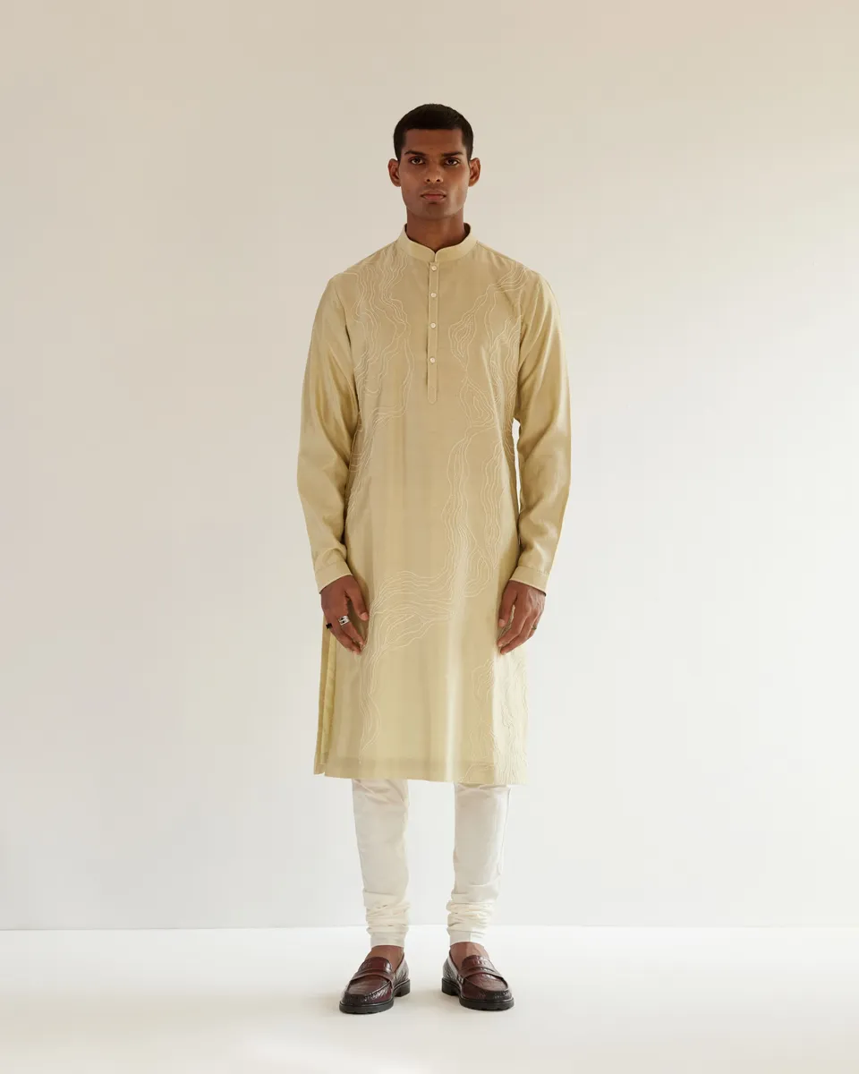COUNTRYMADE Kurtas Infinity Embroidered Kurta Set ensemble kurta vert sauge