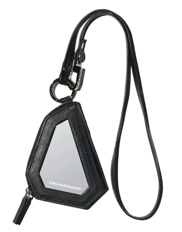 Kiko Kostadinov Bags OHNE Keycase porte-clés Obsidian Black cuir de veau