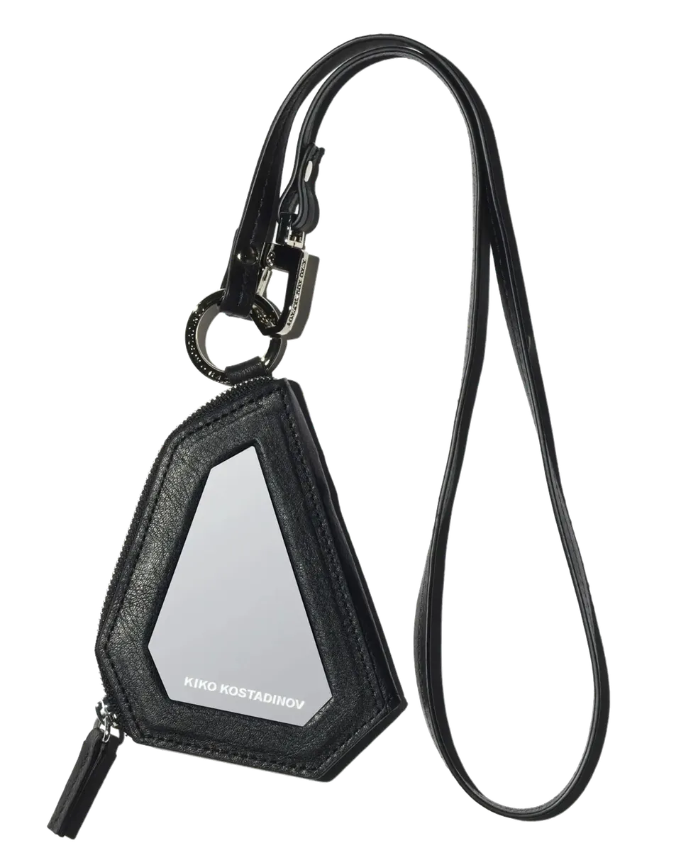 Kiko Kostadinov Bags OHNE Keycase porte-clés Obsidian Black cuir de veau