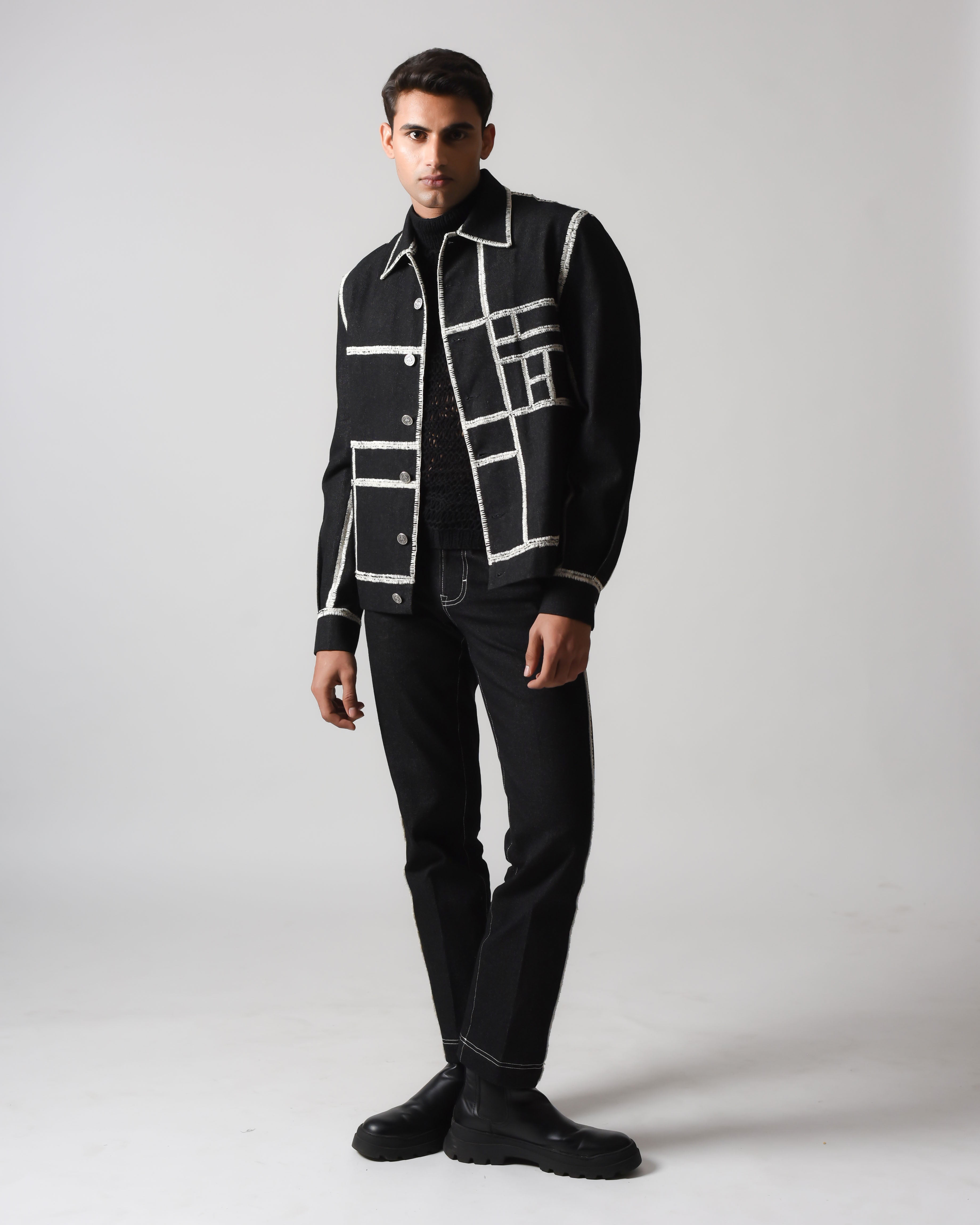 COUNTRYMADE Jackets Hand-Stitched Crochet Denim Jacket veste en denim