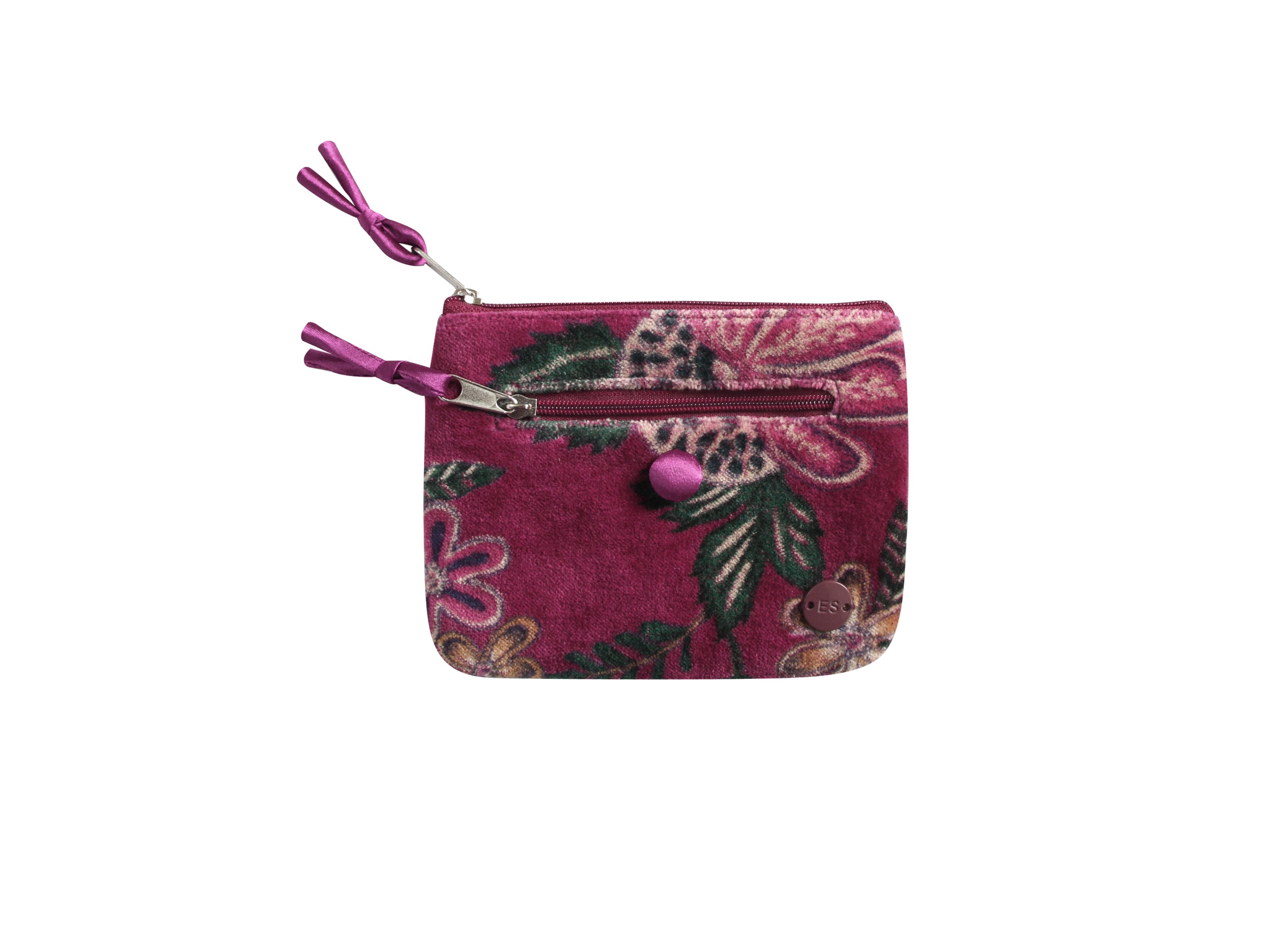 Sacs et pochettes Botanical pochette en velours imprimé turquoise