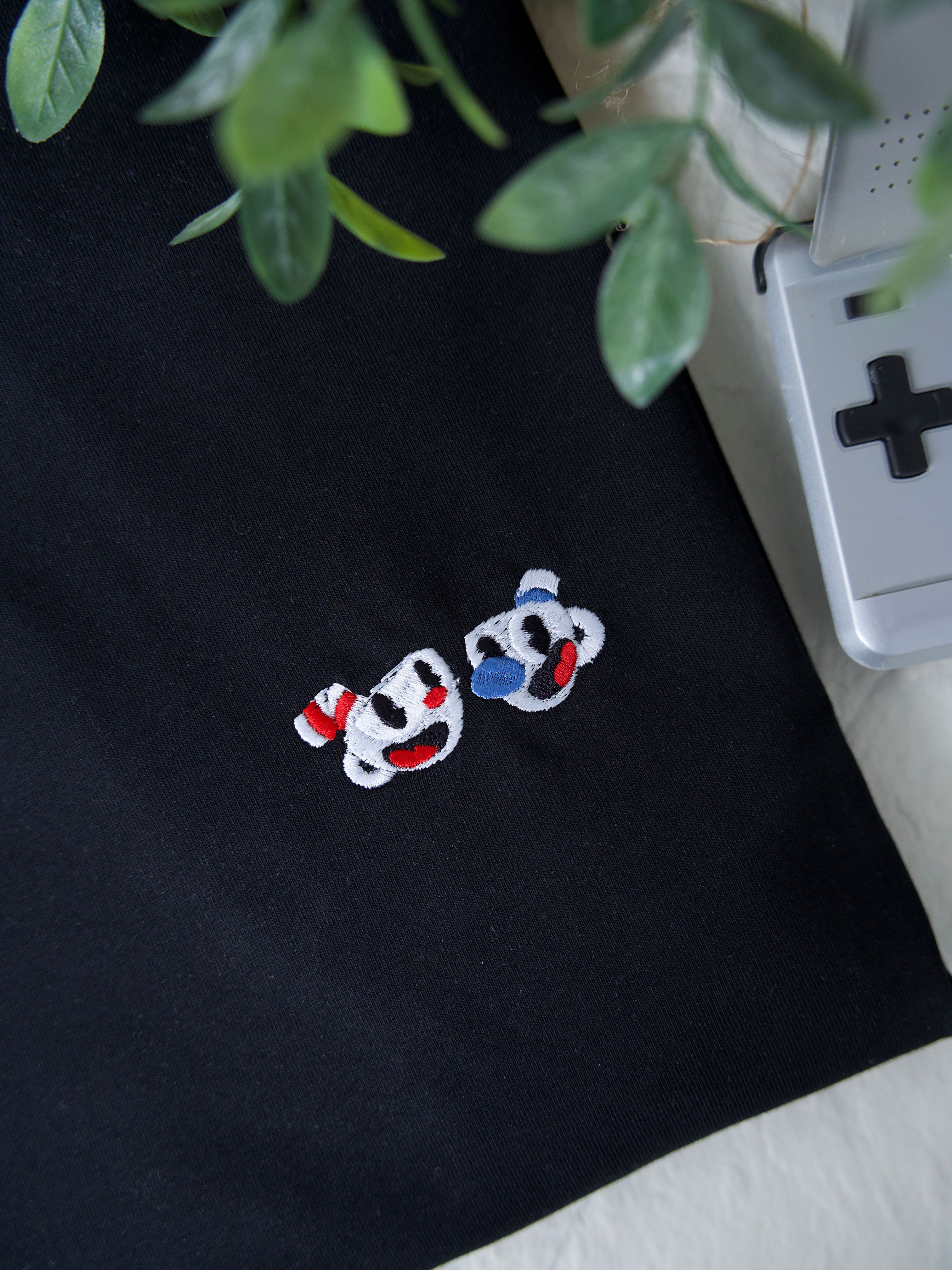 Juste Un T-shirt T-shirts Brodés CupHead t-shirt brodé, coton biologique