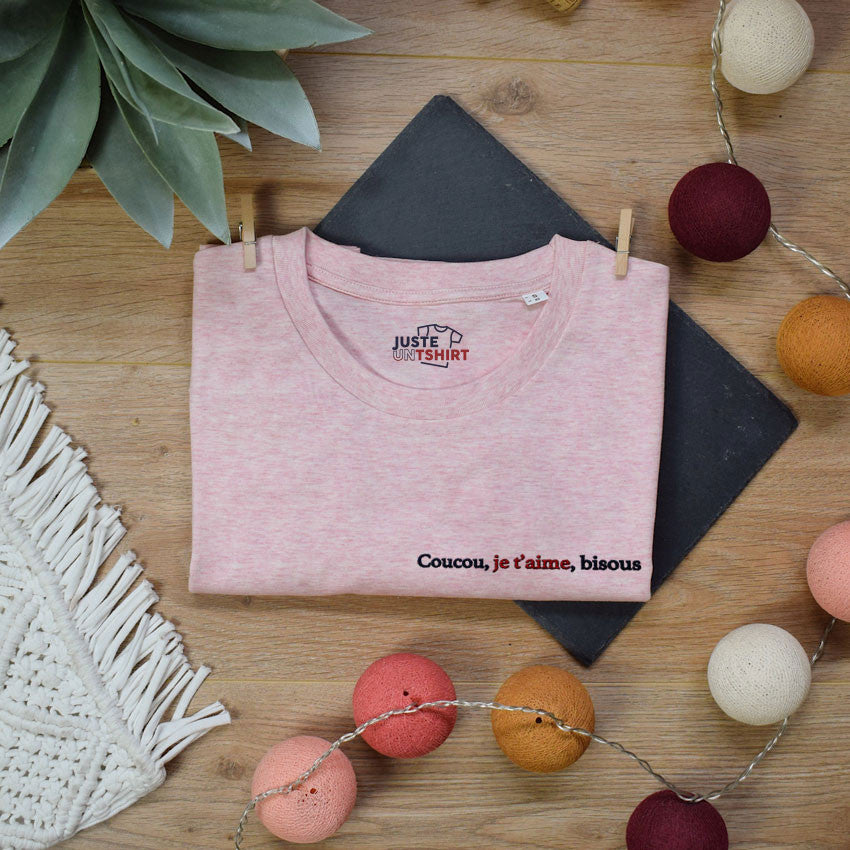Juste Un T-shirt T-shirts Brodés T-shirt brodé Coucou je t'aime