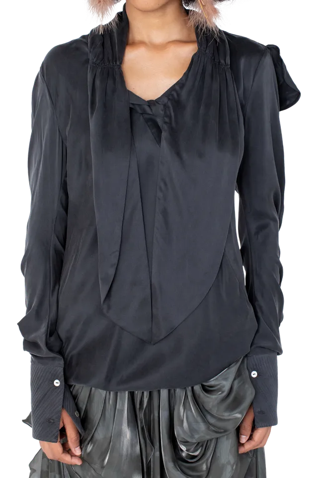 Kiko Kostadinov Tops EVELYN Blouse blouse Sheen Black soie