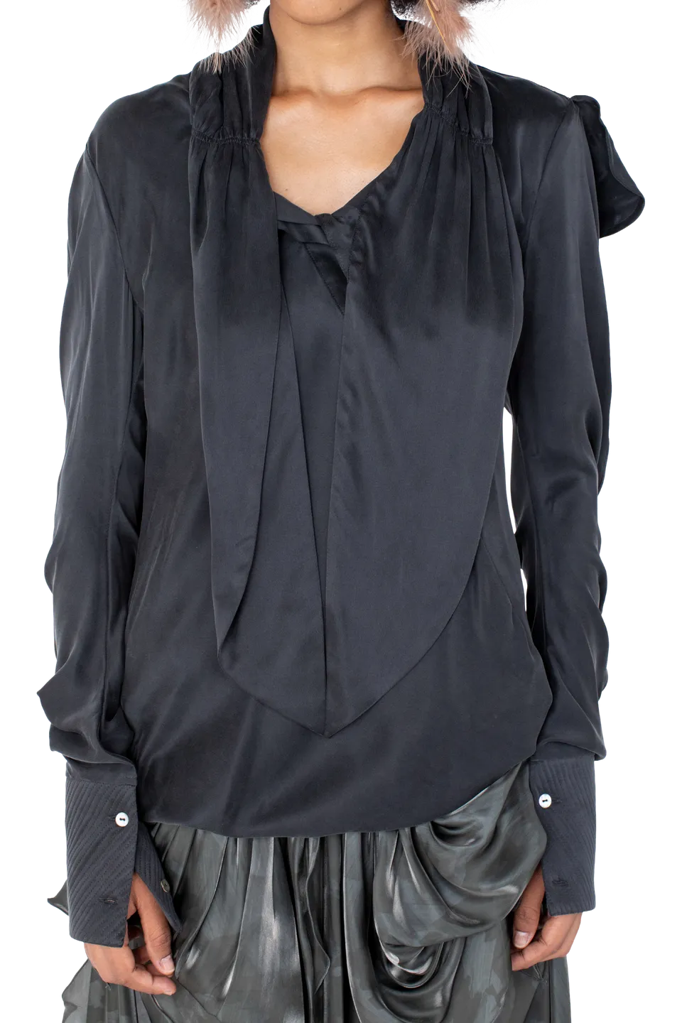 Kiko Kostadinov Tops EVELYN Blouse blouse Sheen Black soie