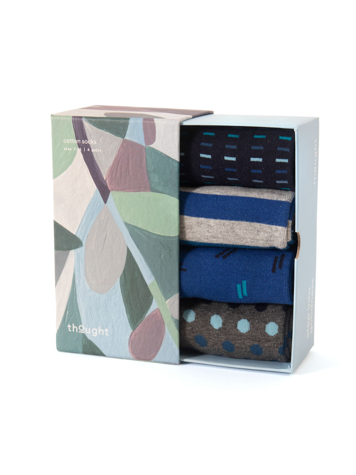 Sourire Multicolore Chaussettes homme coffret 4 paires pois rayures coton bio