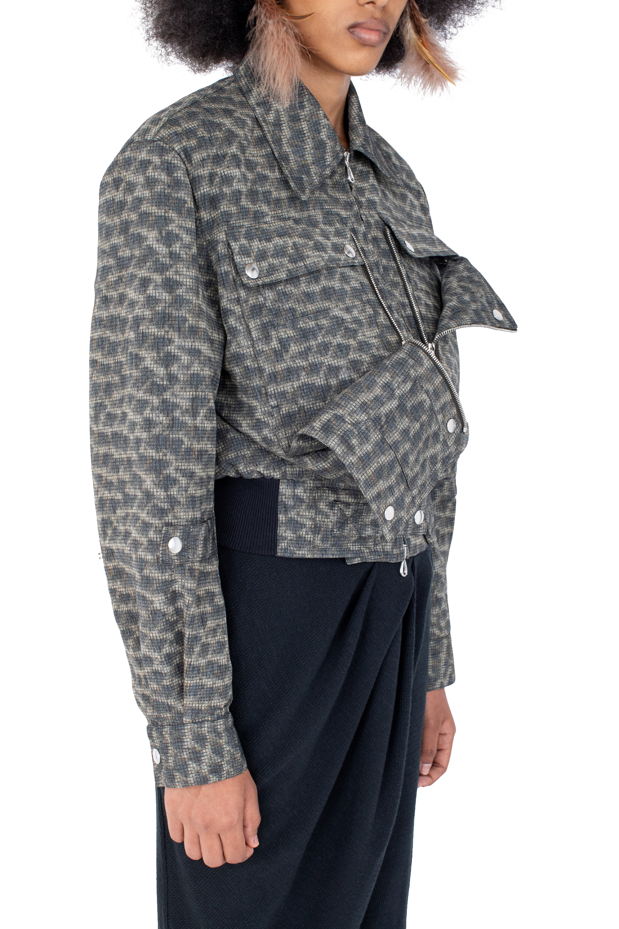 Kiko Kostadinov Outerwear PEREGRINE Jacket veste imprimé plumes réglable