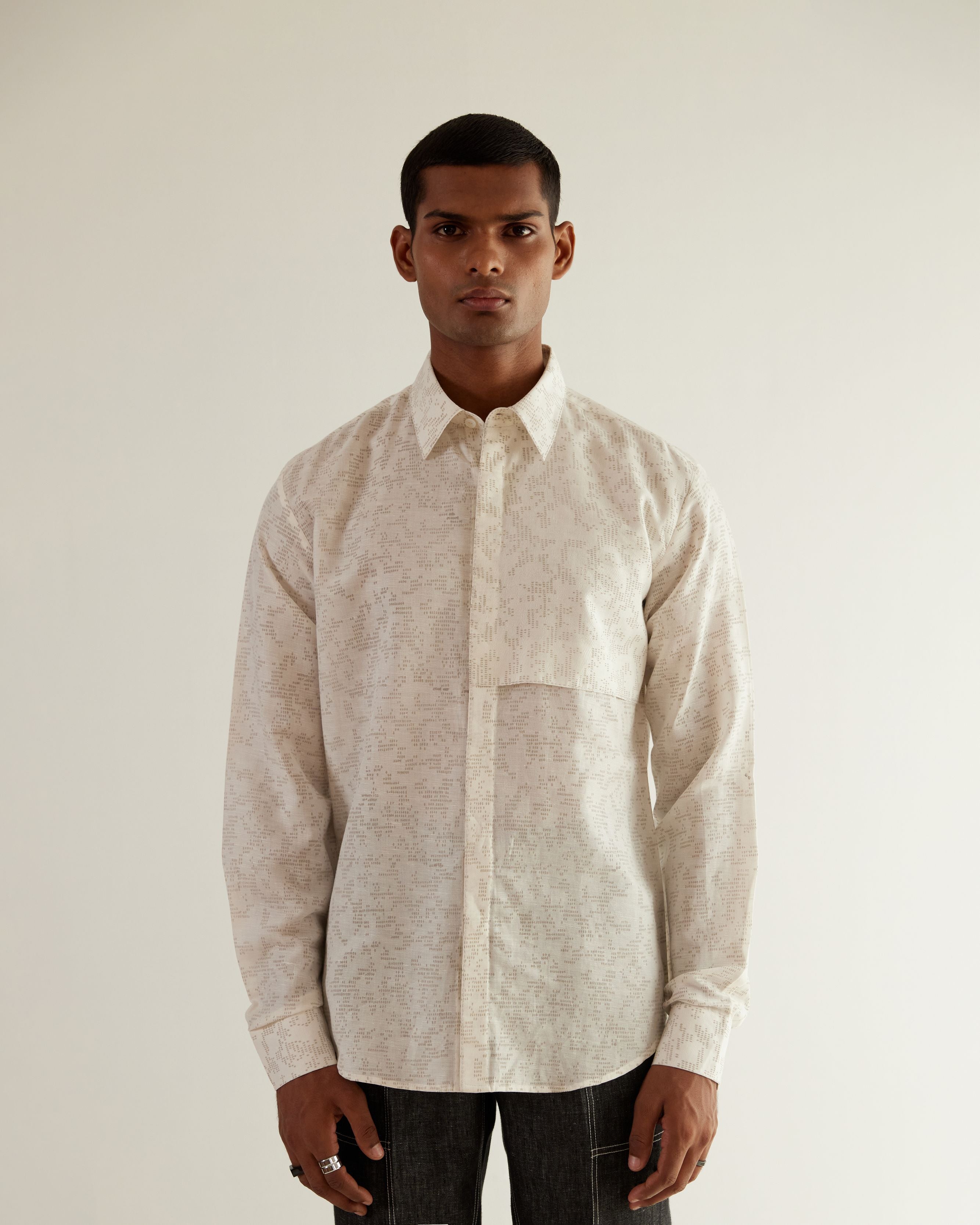 COUNTRYMADE Shirts Camo Block Flap Shirt chemise ivoire lin coton