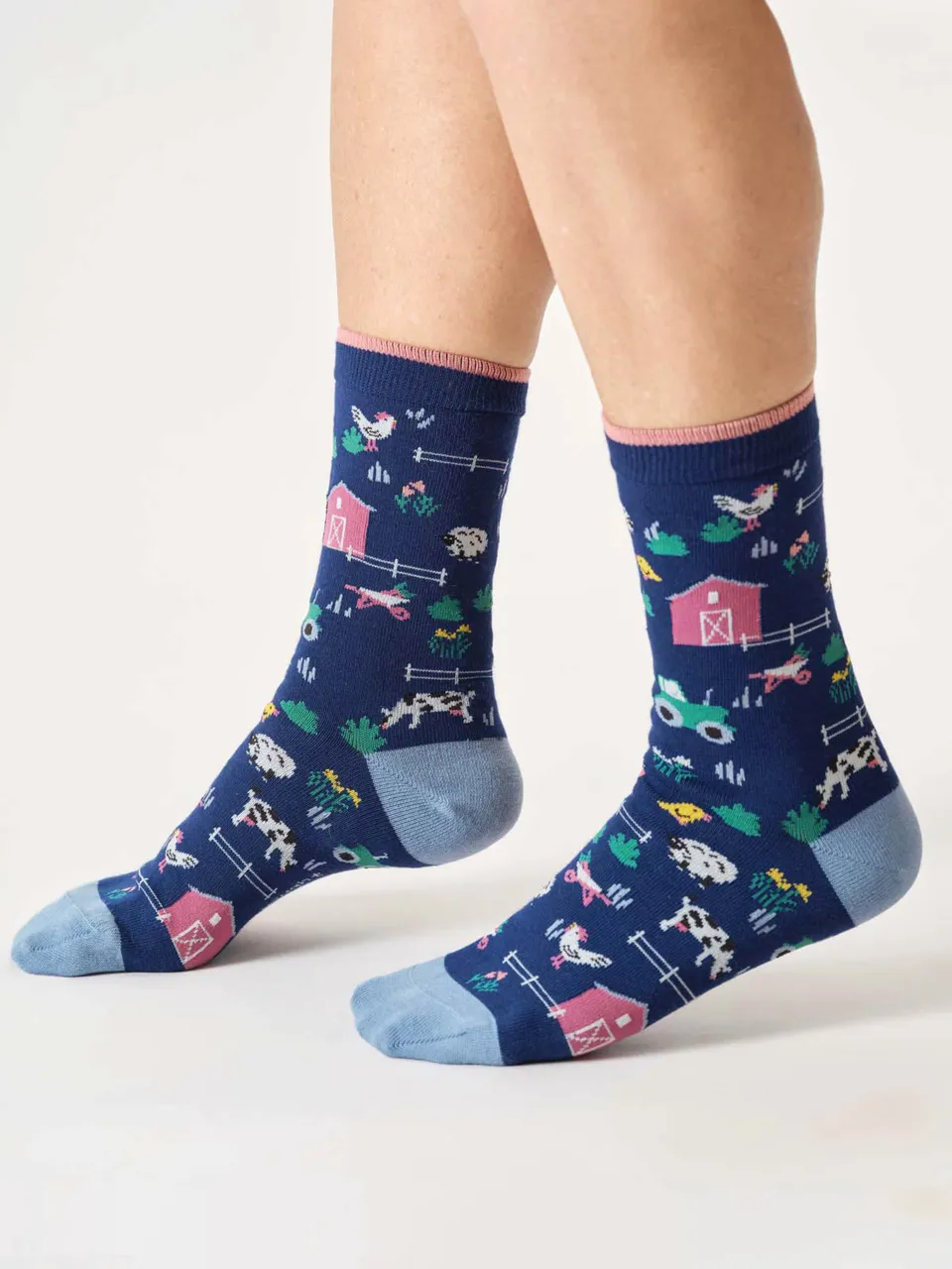 Sourire Multicolore Chaussettes femme animaux de la ferme coton bio 36/40