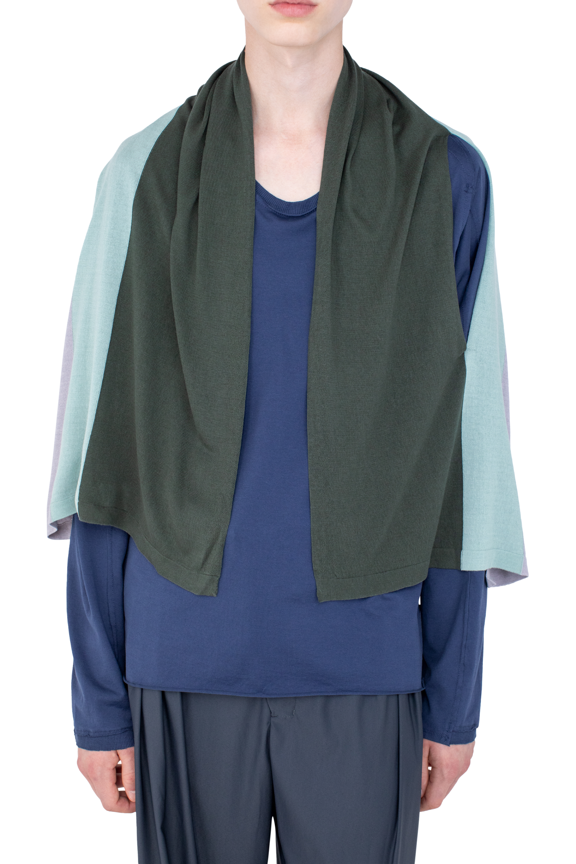 Kiko Kostadinov Accessories SIGO Knit Scarf écharpe Pine Tencel soie