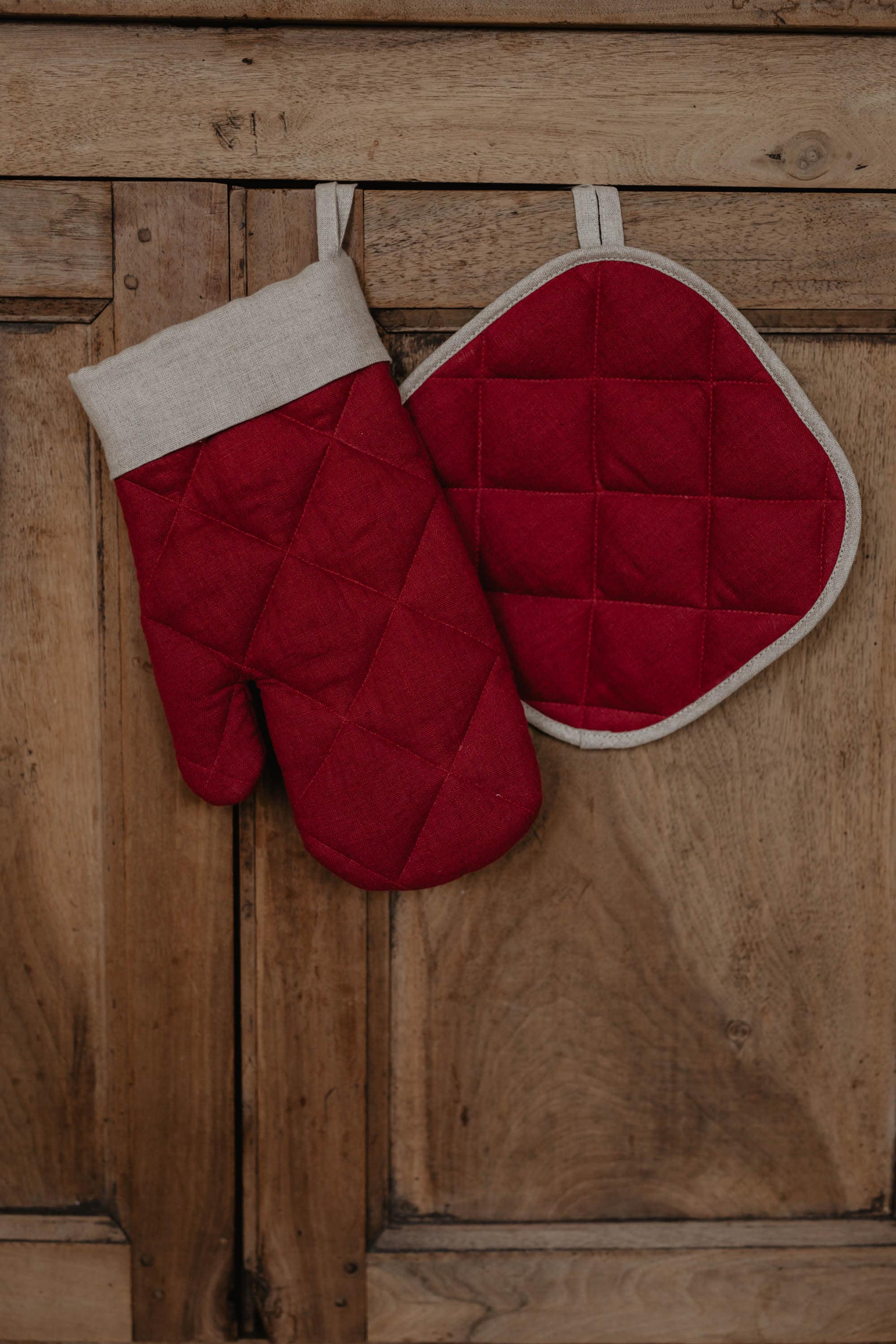 Laumė linen Christmas Linen gant de four Père Noël en lin
