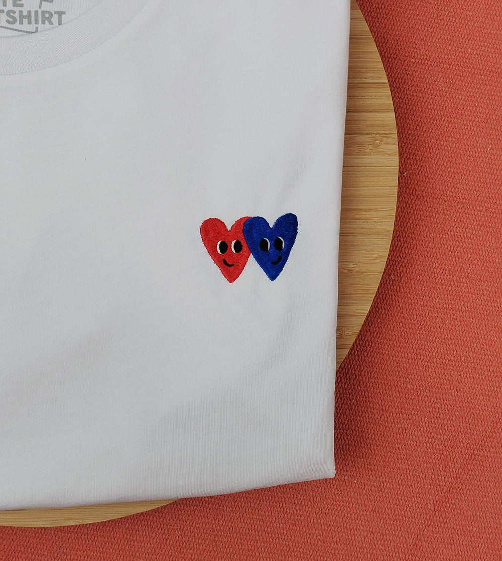 Juste Un T-shirt T-shirts Brodés Coeur Coeur t-shirt brodé